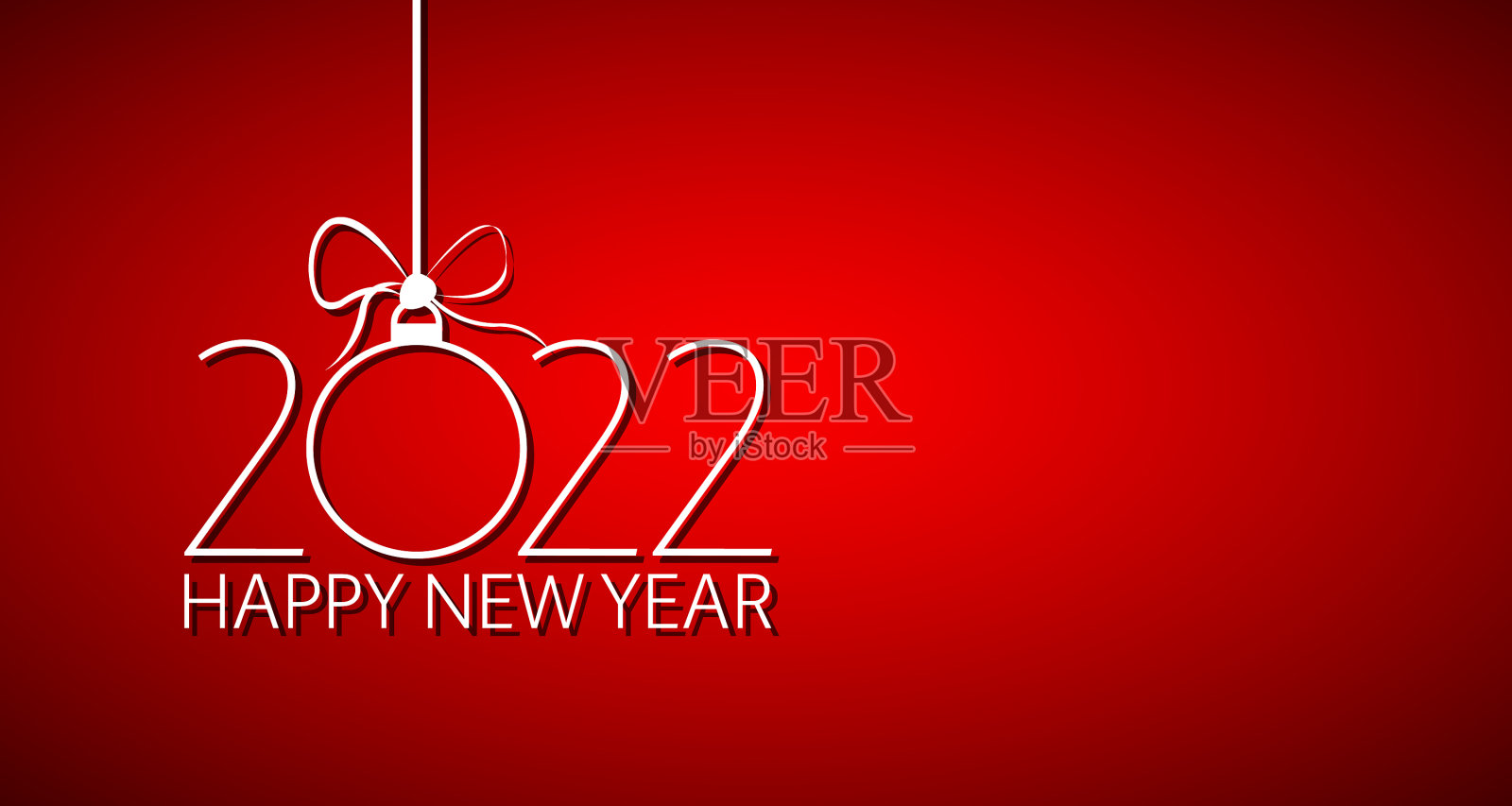 简单的新年快乐2022白色数字2022插画图片素材