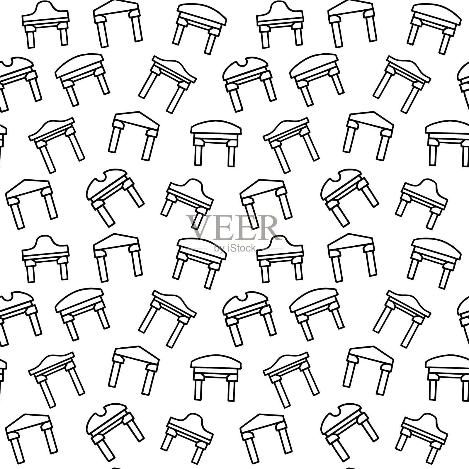 希腊拱线涂鸦简单无缝插画图片素材