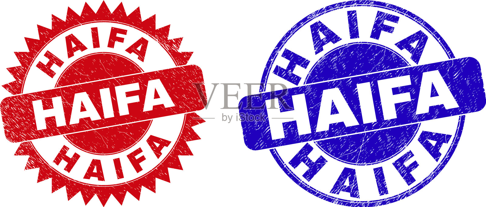 海法圆形和玫瑰形印章用刻花插画图片素材