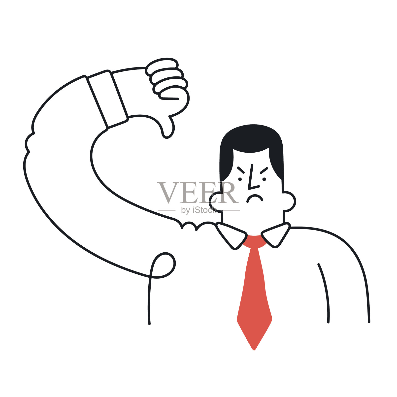 商人正用大拇指指着标语大纲设计元素图片