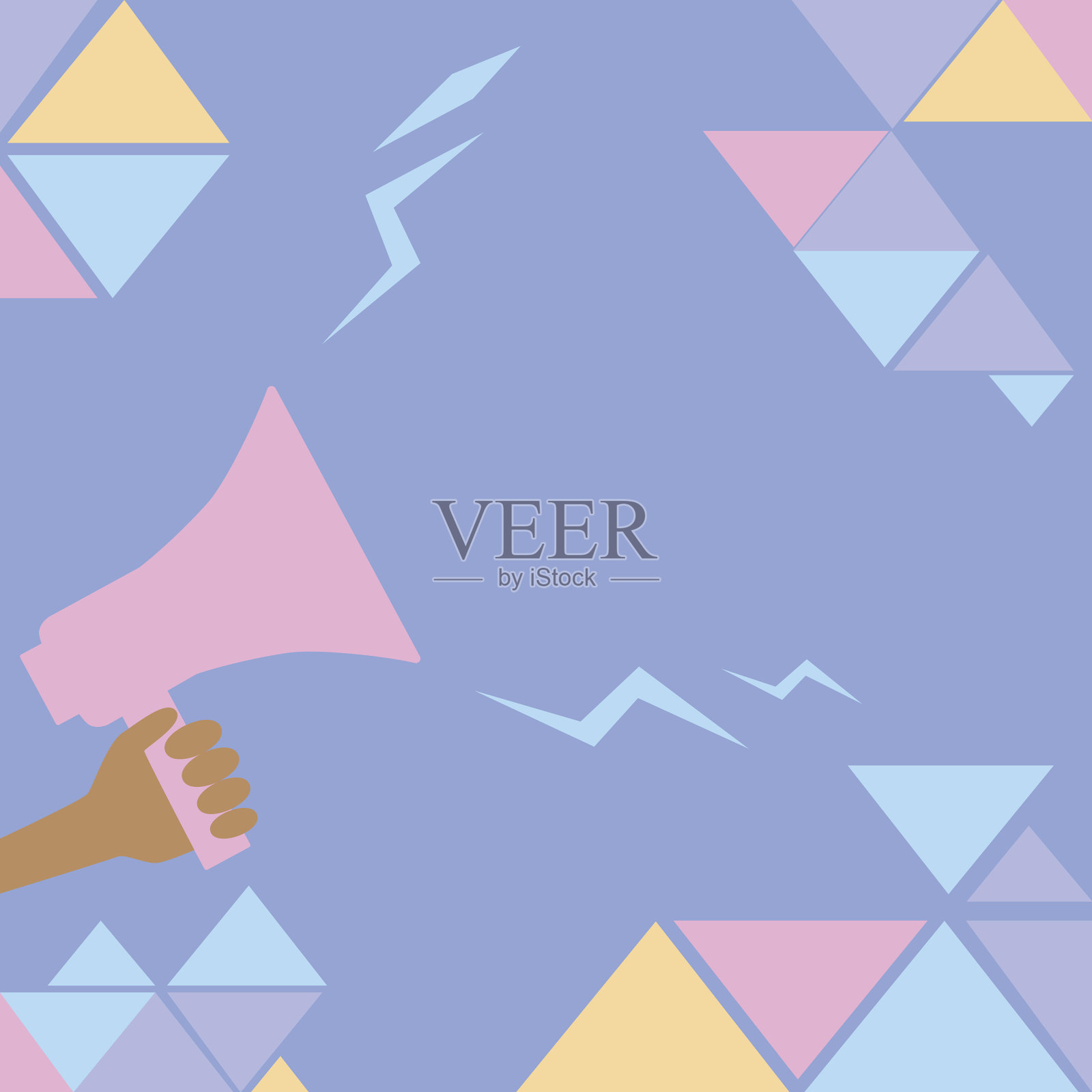 一个响亮的扩音器制造新的精彩插画图片素材