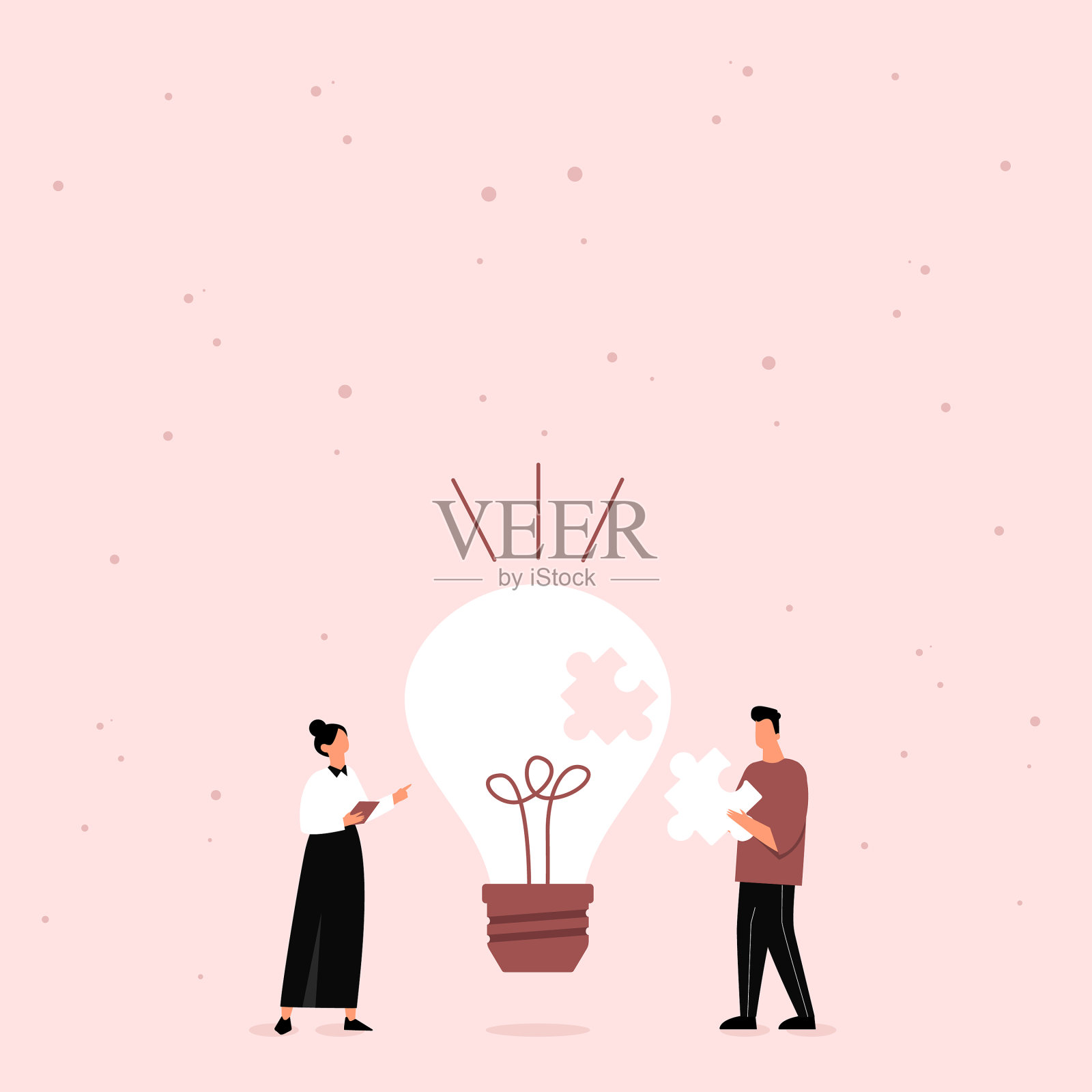 合作伙伴建立新的精彩的技能想法插画图片素材