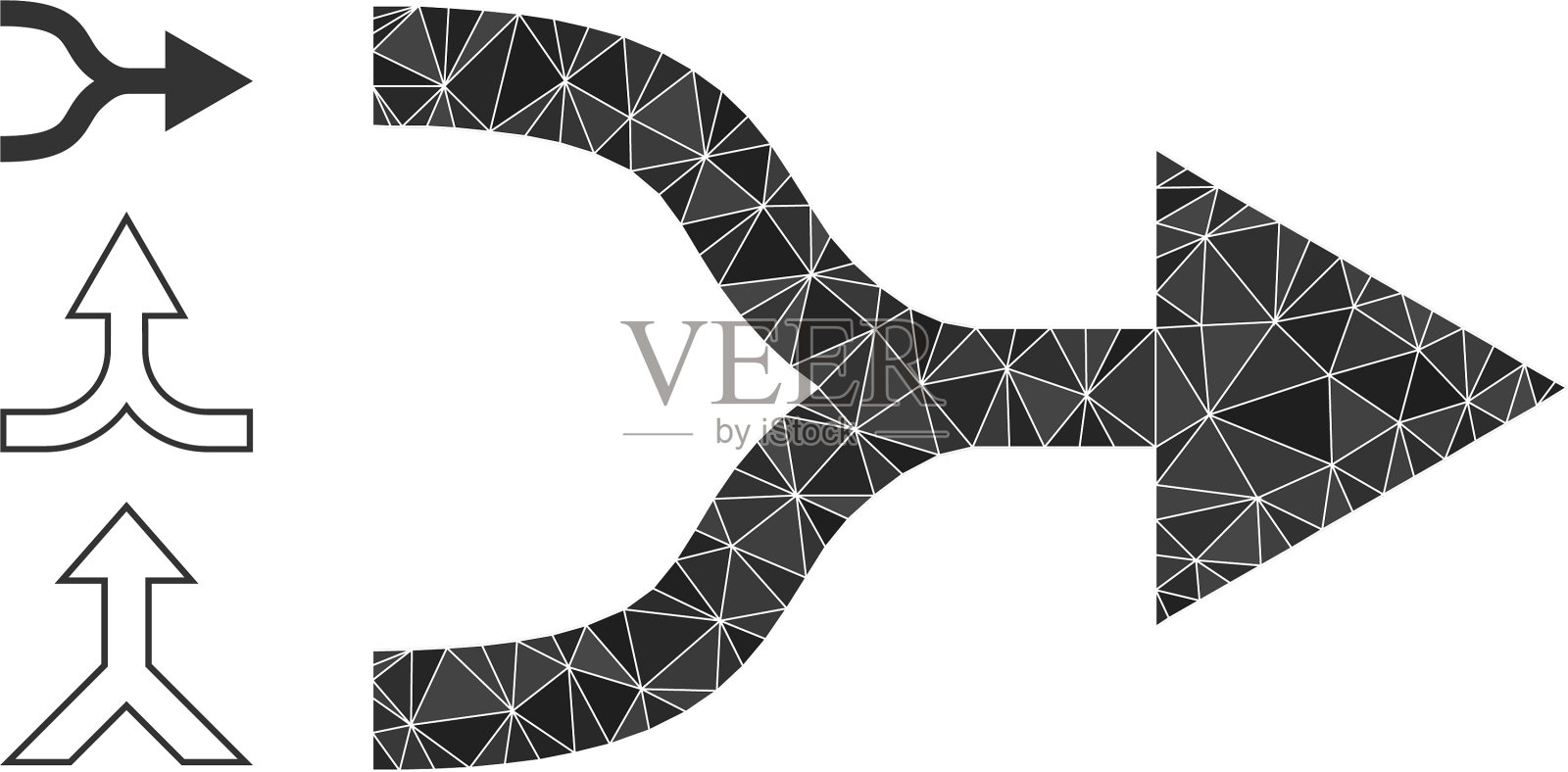 低聚组合箭头右图标和奖金插画图片素材