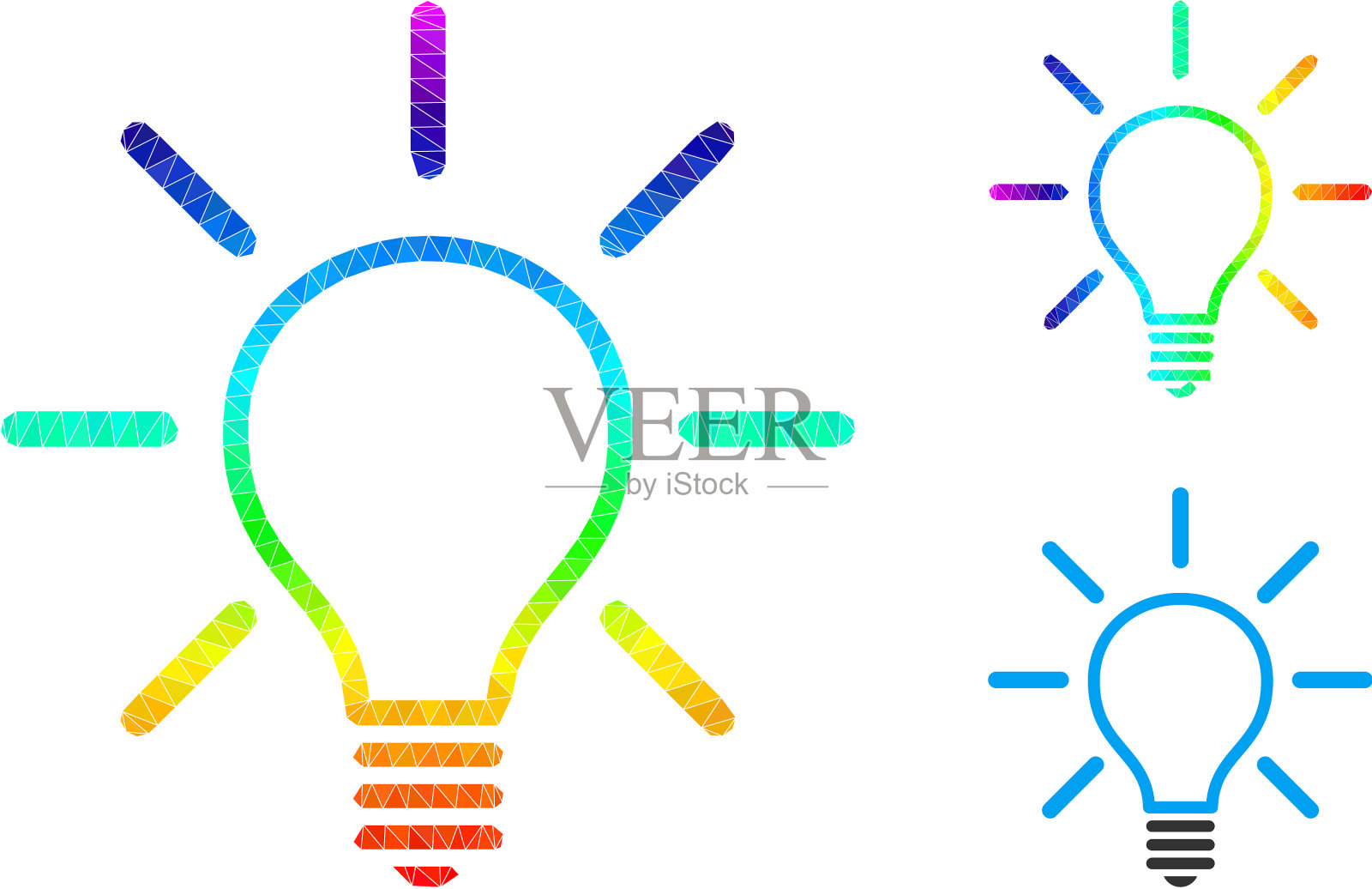 三角形填充的灯泡图标插画图片素材