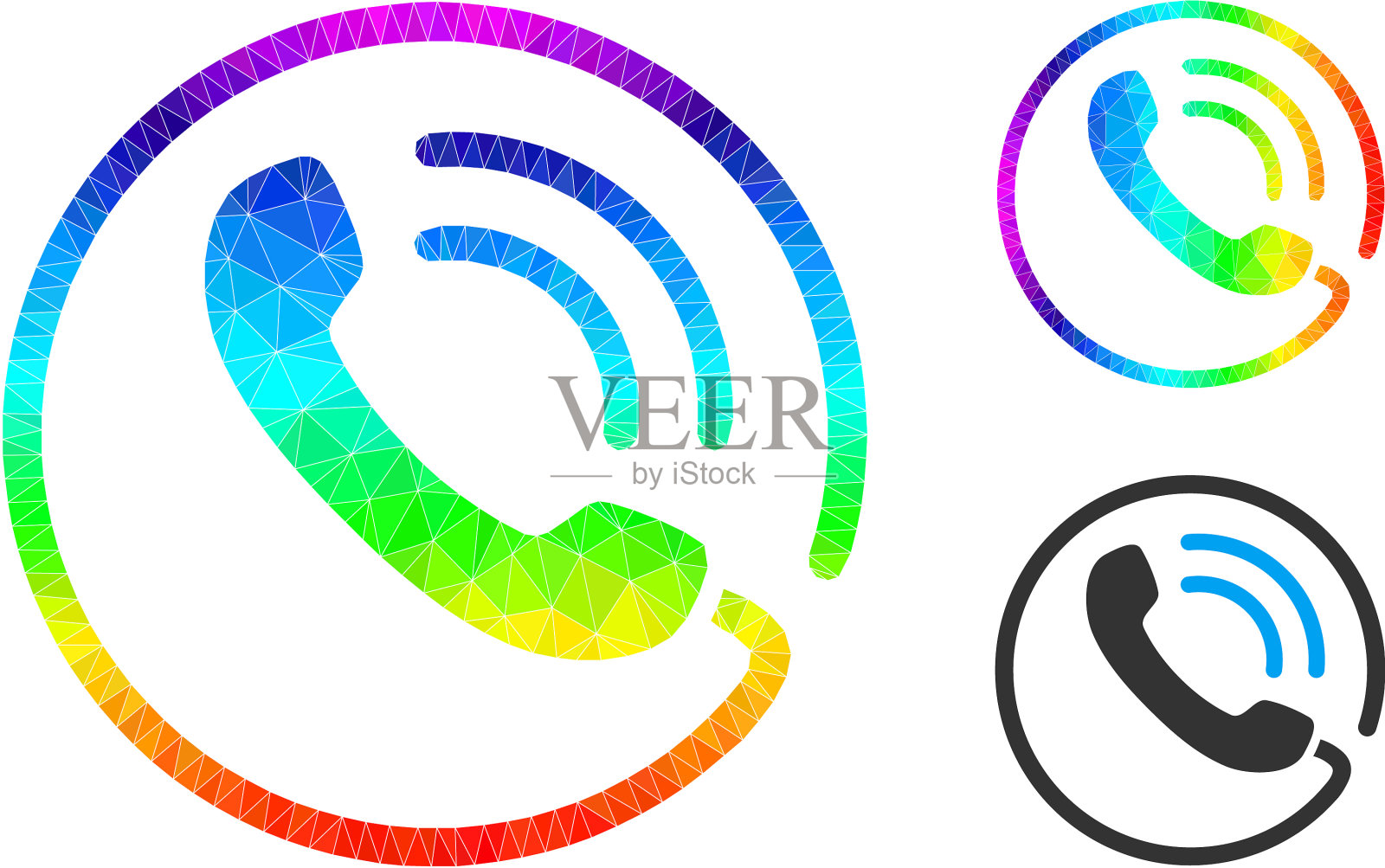 三角填充电话图标与图标素材