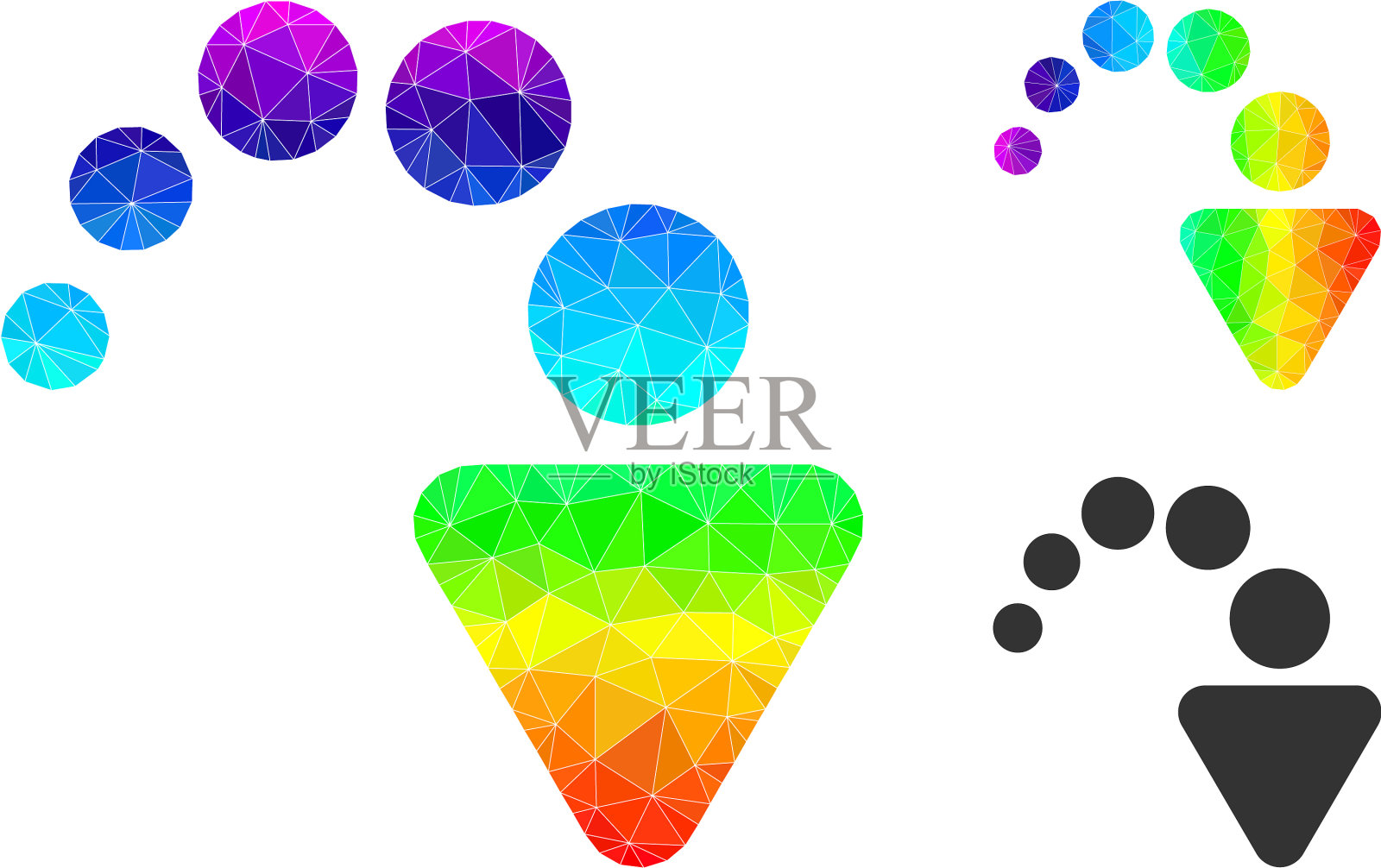 多边形重做图标与彩虹梯度图标素材