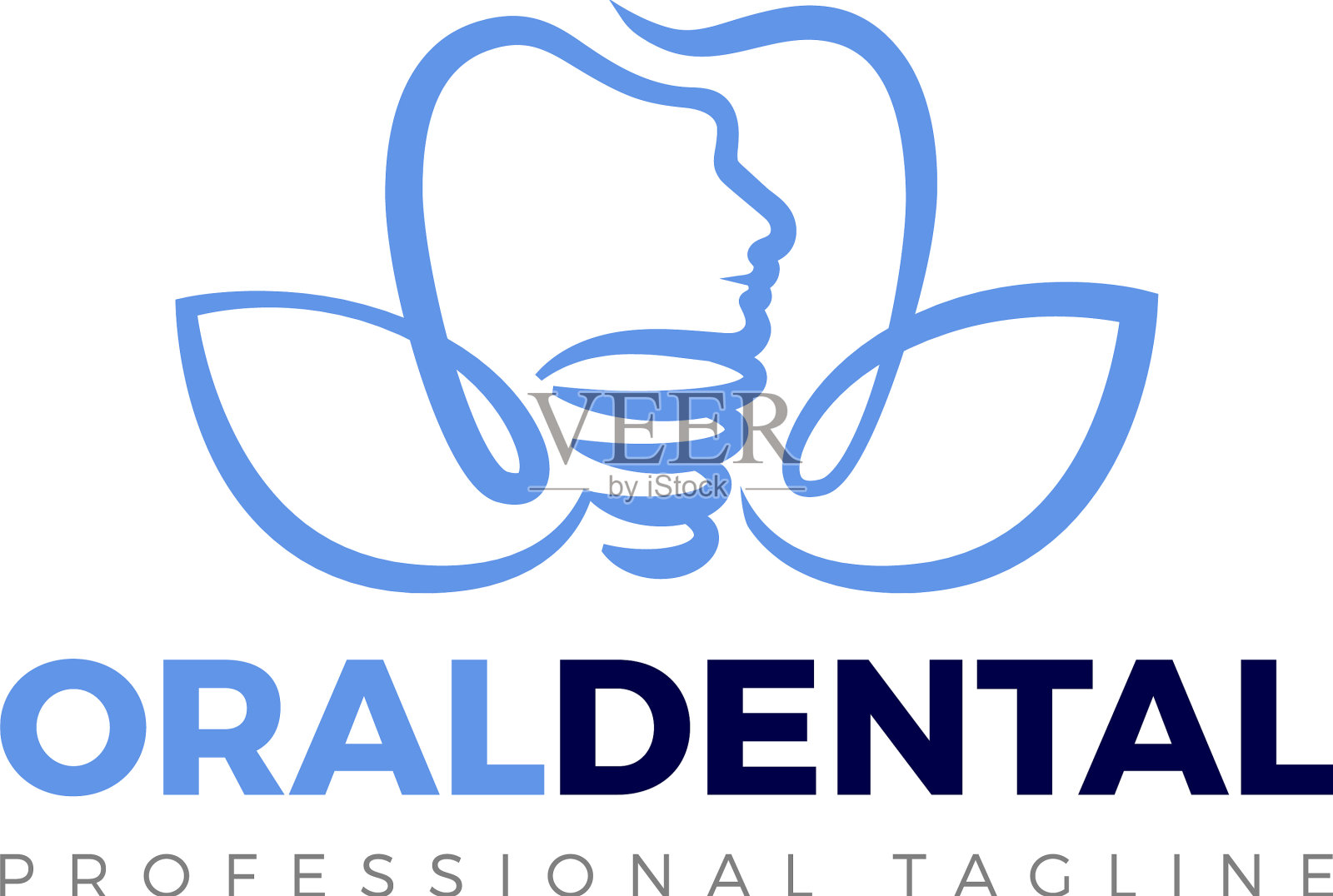 花木兰口腔牙科标志设计插画图片素材