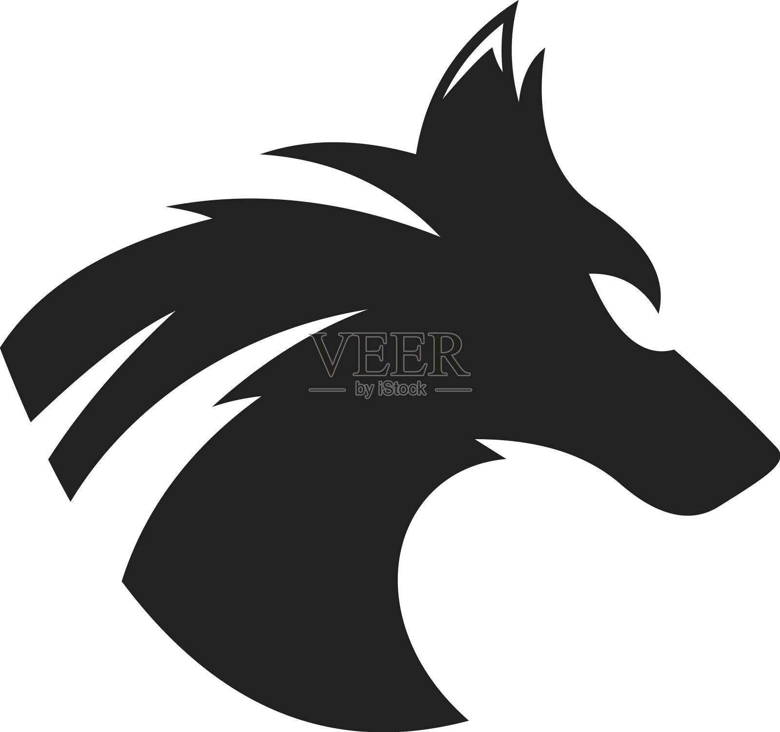 狼头抽象标志设计模板设计元素图片