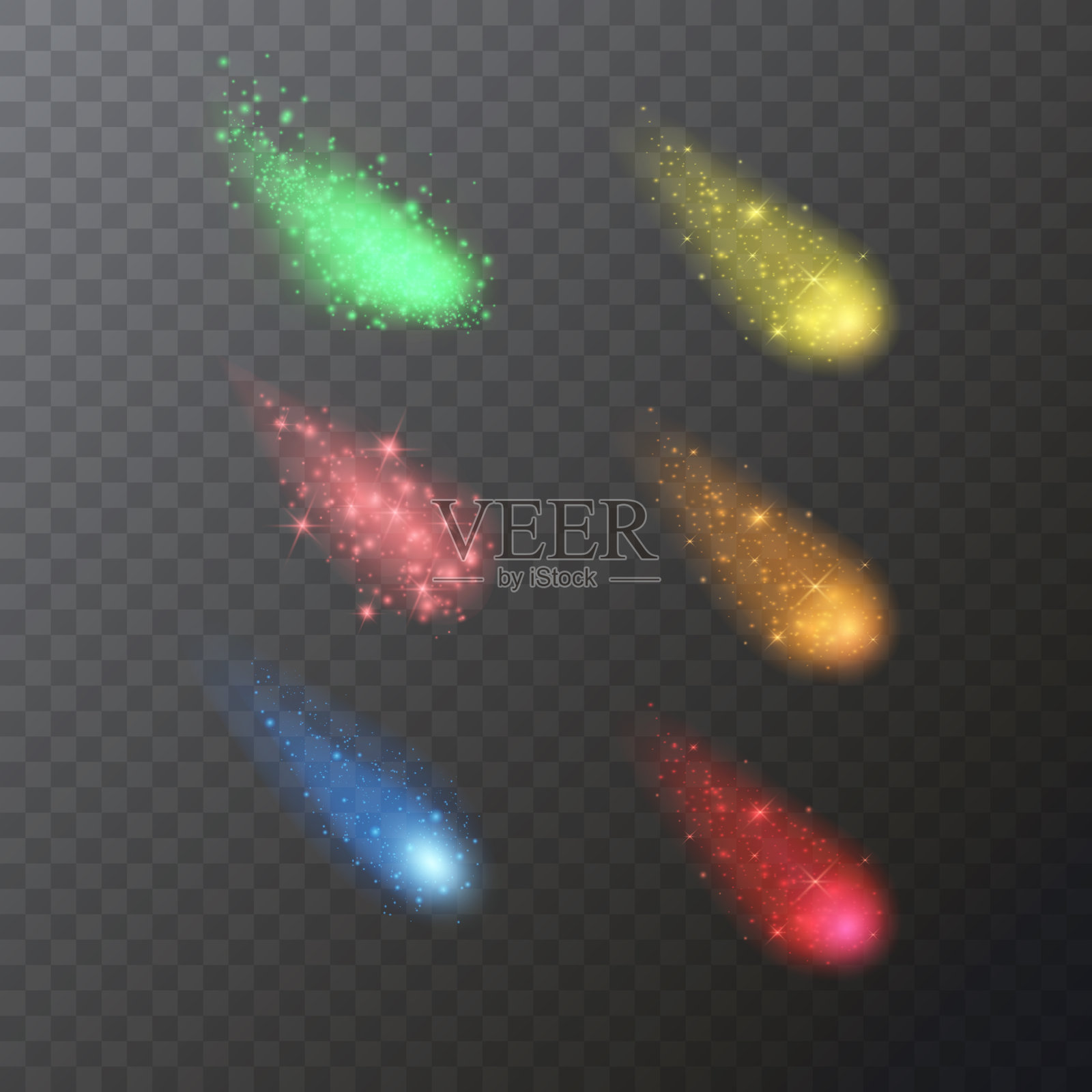 流星雨或流星雨落向天空发光致敬插画图片素材