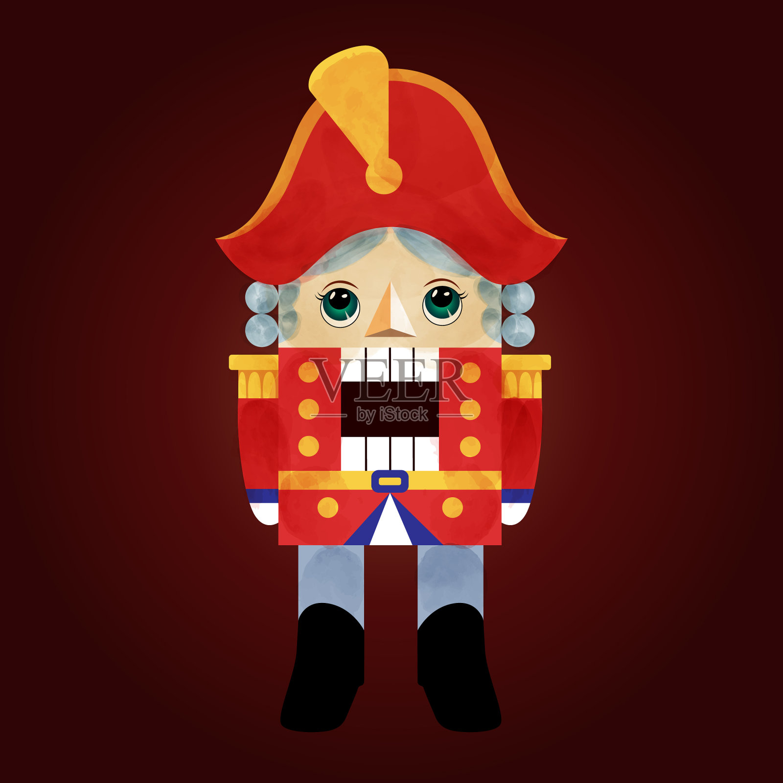 完美的胡桃夹子用于节日贺卡海报