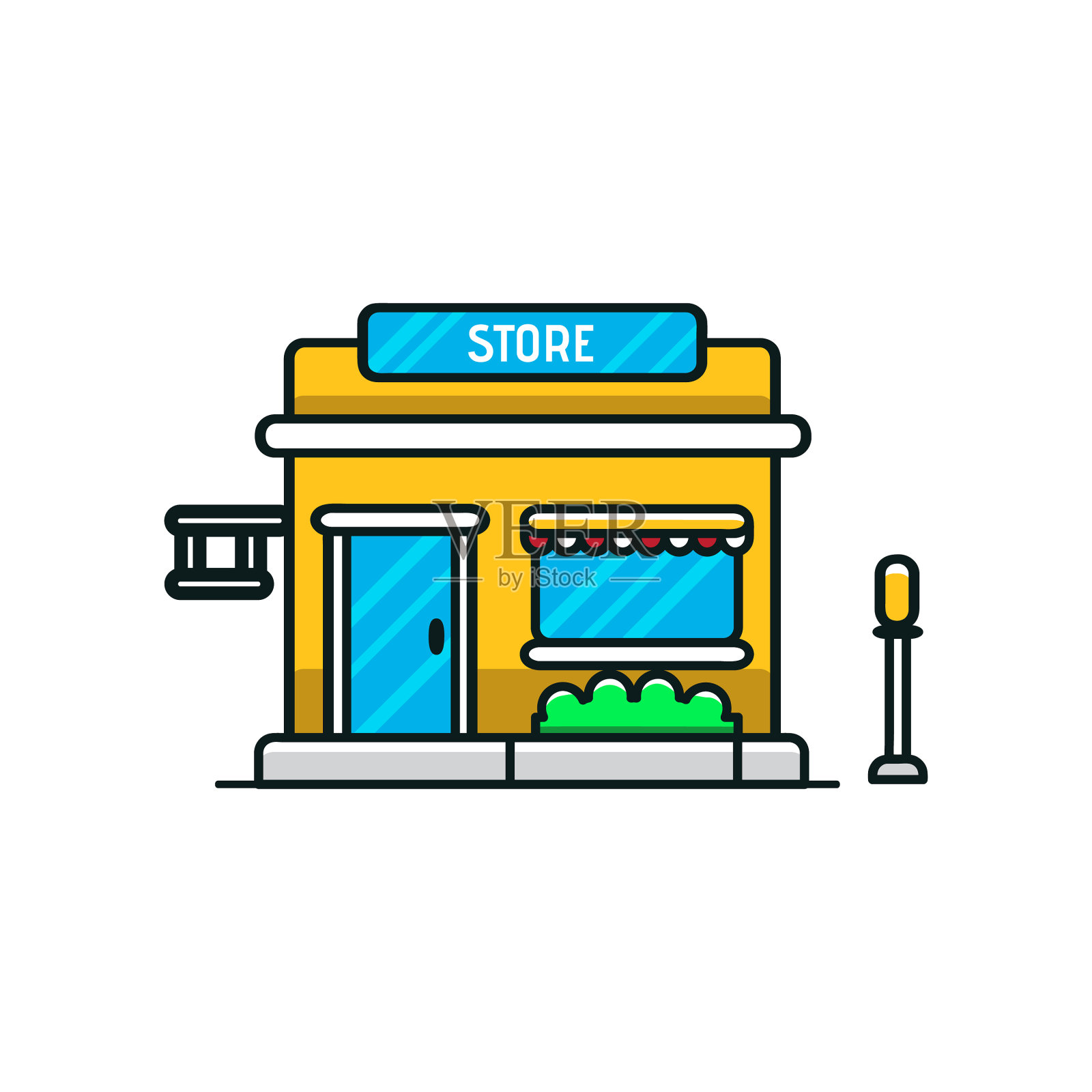 商店建筑设计插画图片素材