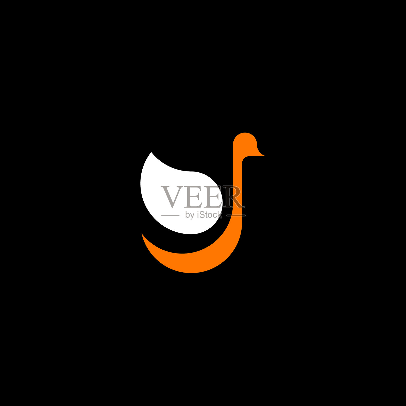 天鹅动物标志设计插画图片素材