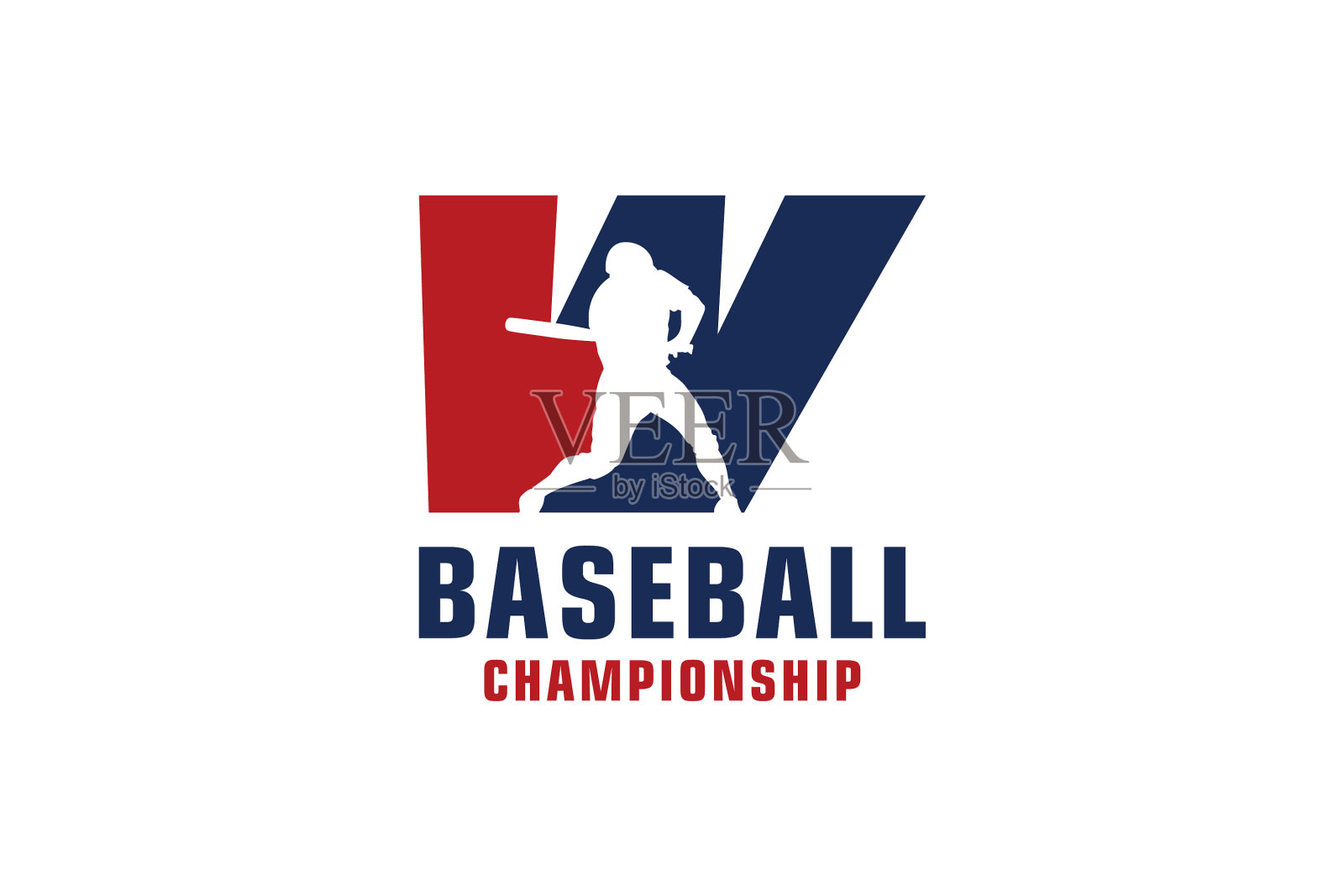 字母w配合棒球标志设计设计插画图片素材
