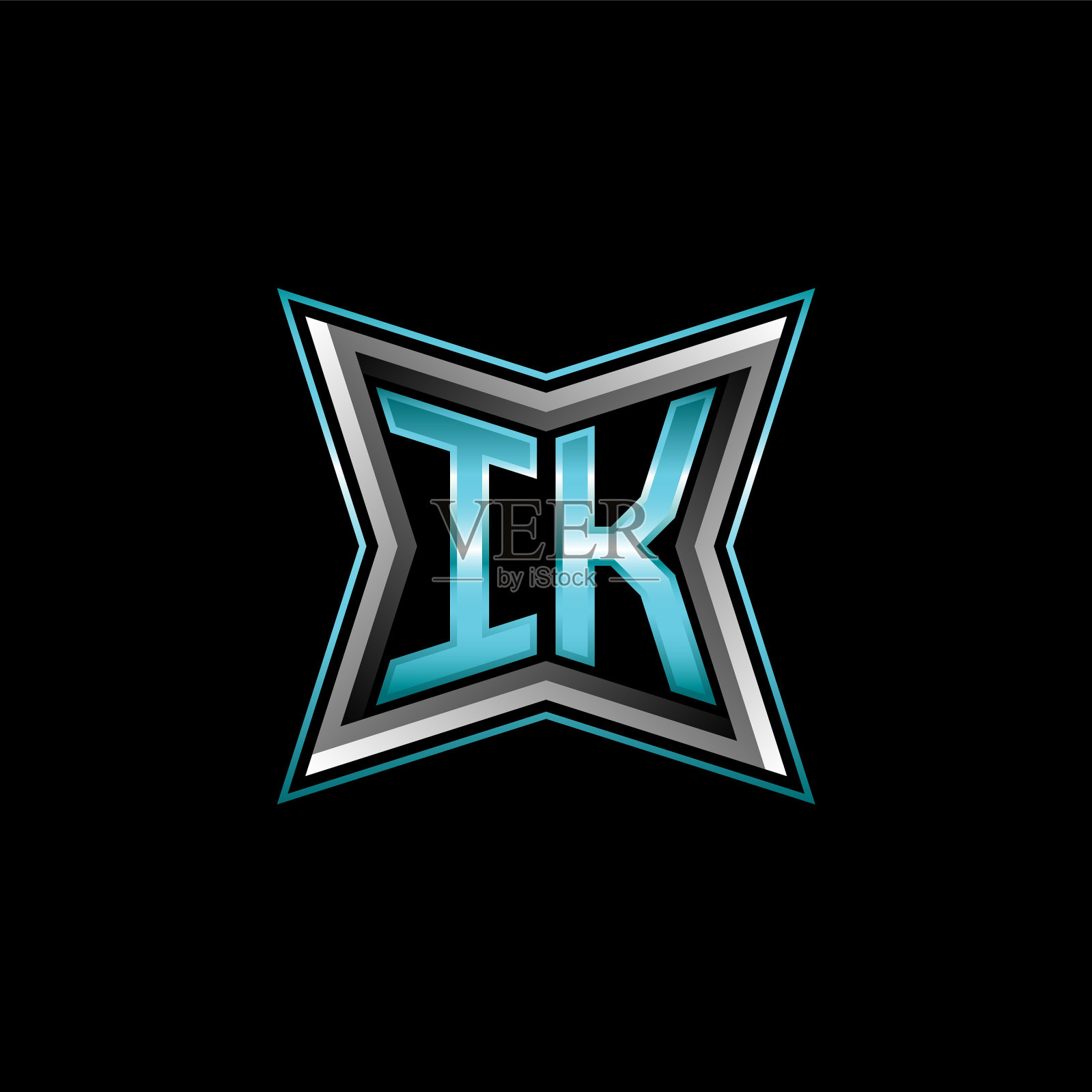 Ik标志字母组合几何现代设计插画图片素材