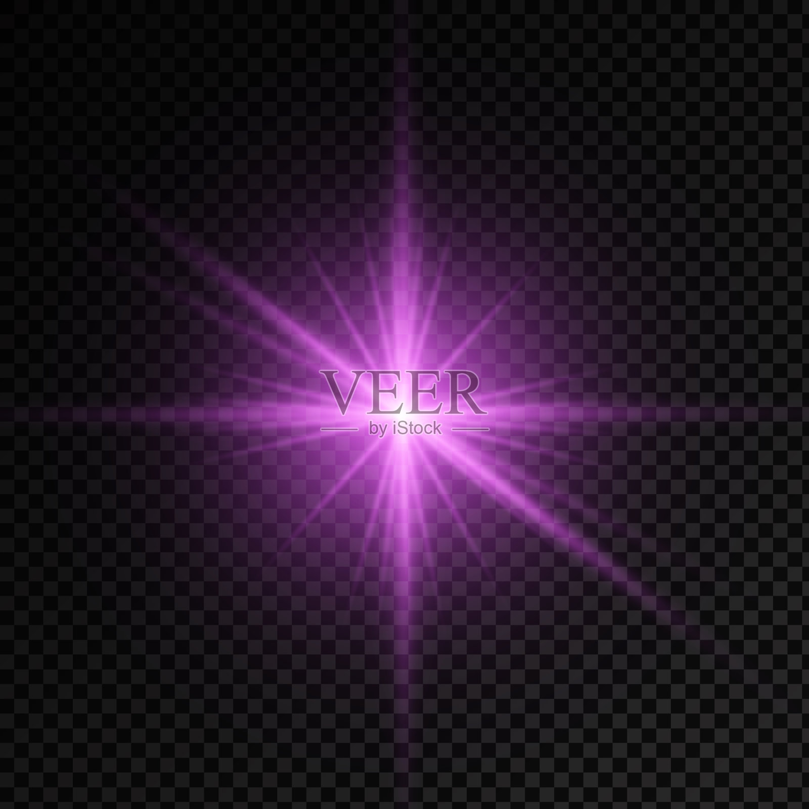 紫色发光的光，星紫爆发的太阳射线插画图片素材