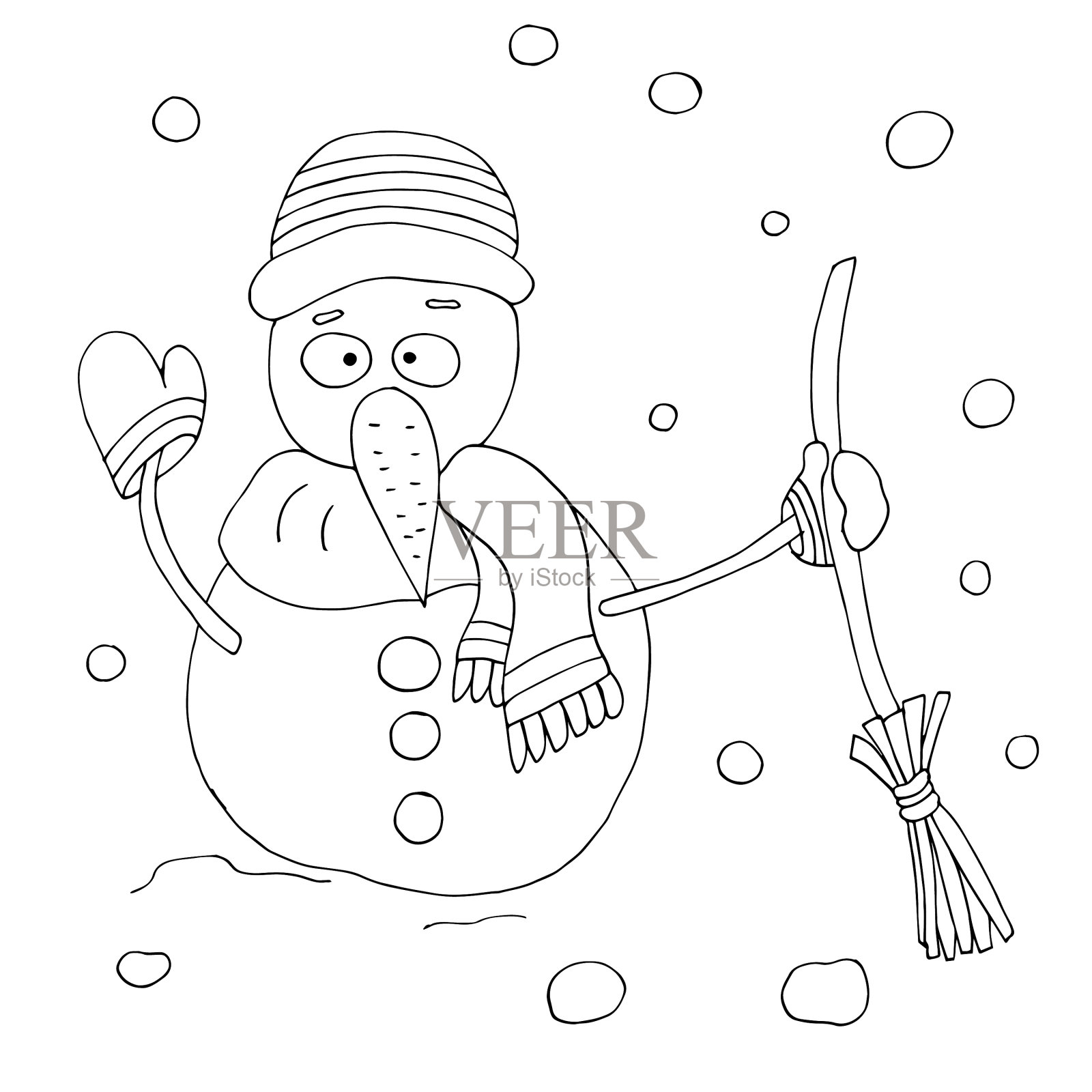 雪人的轮廓设计元素图片