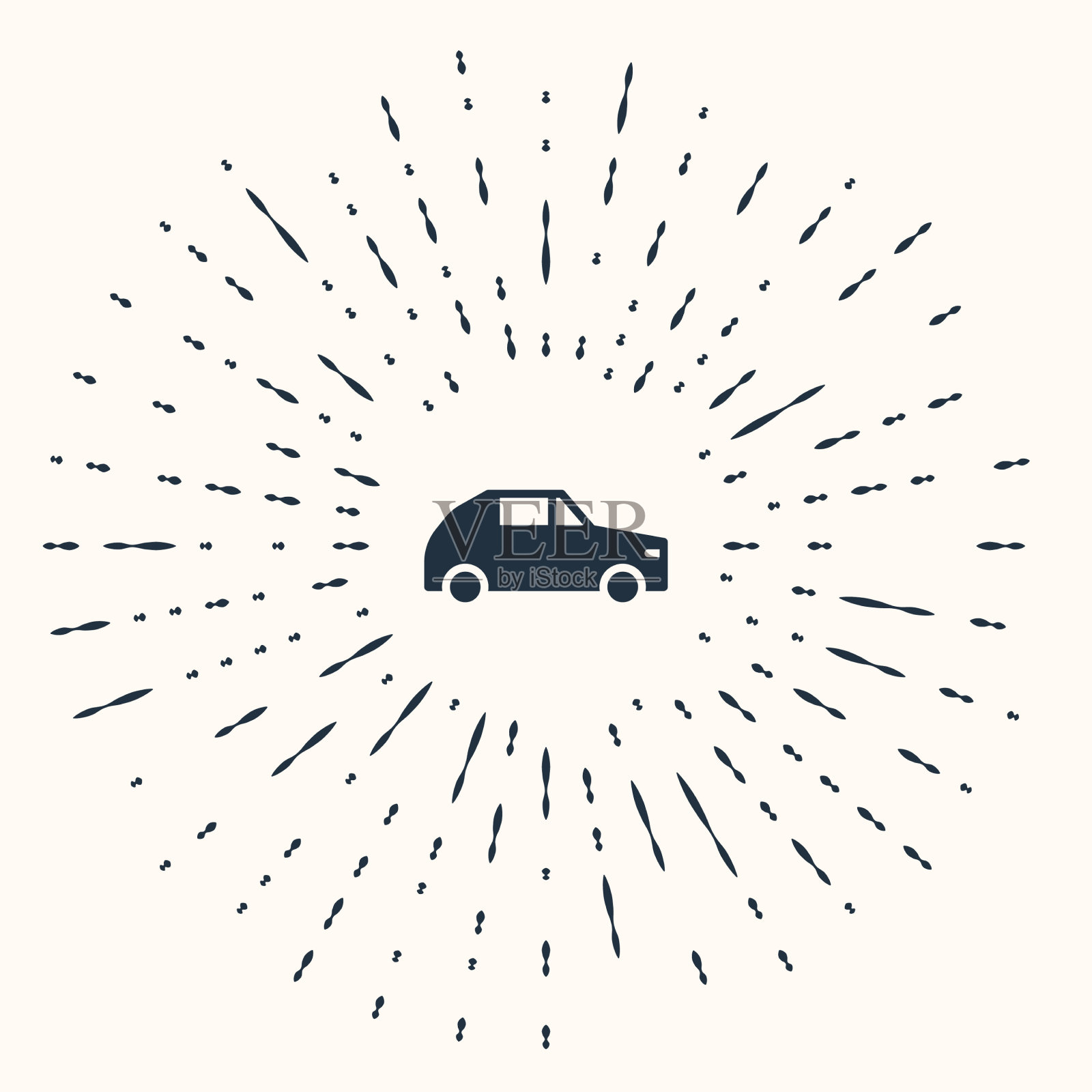 灰色汽车图标孤立在米色背景插画图片素材