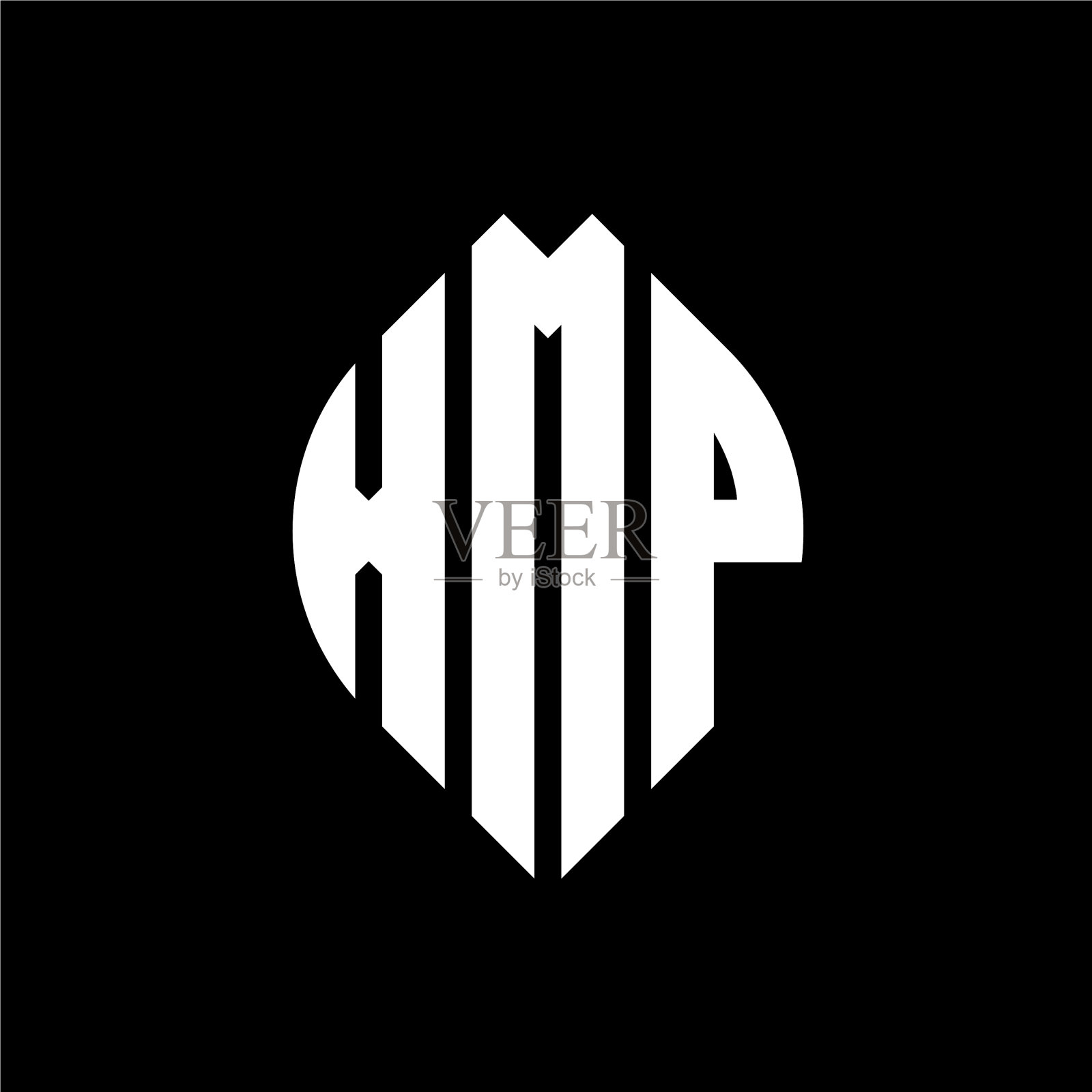 XMP圆形字母标志设计用圆形和插画图片素材