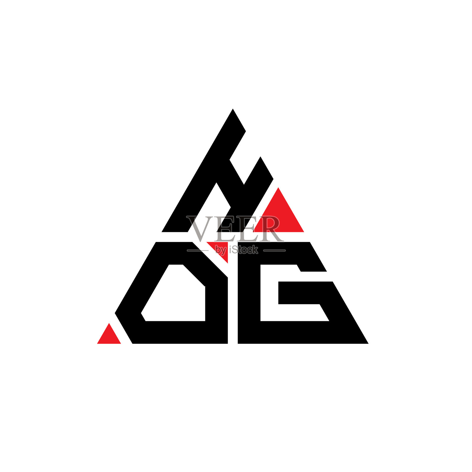 猪头三角形字母标志设计与三角形插画图片素材