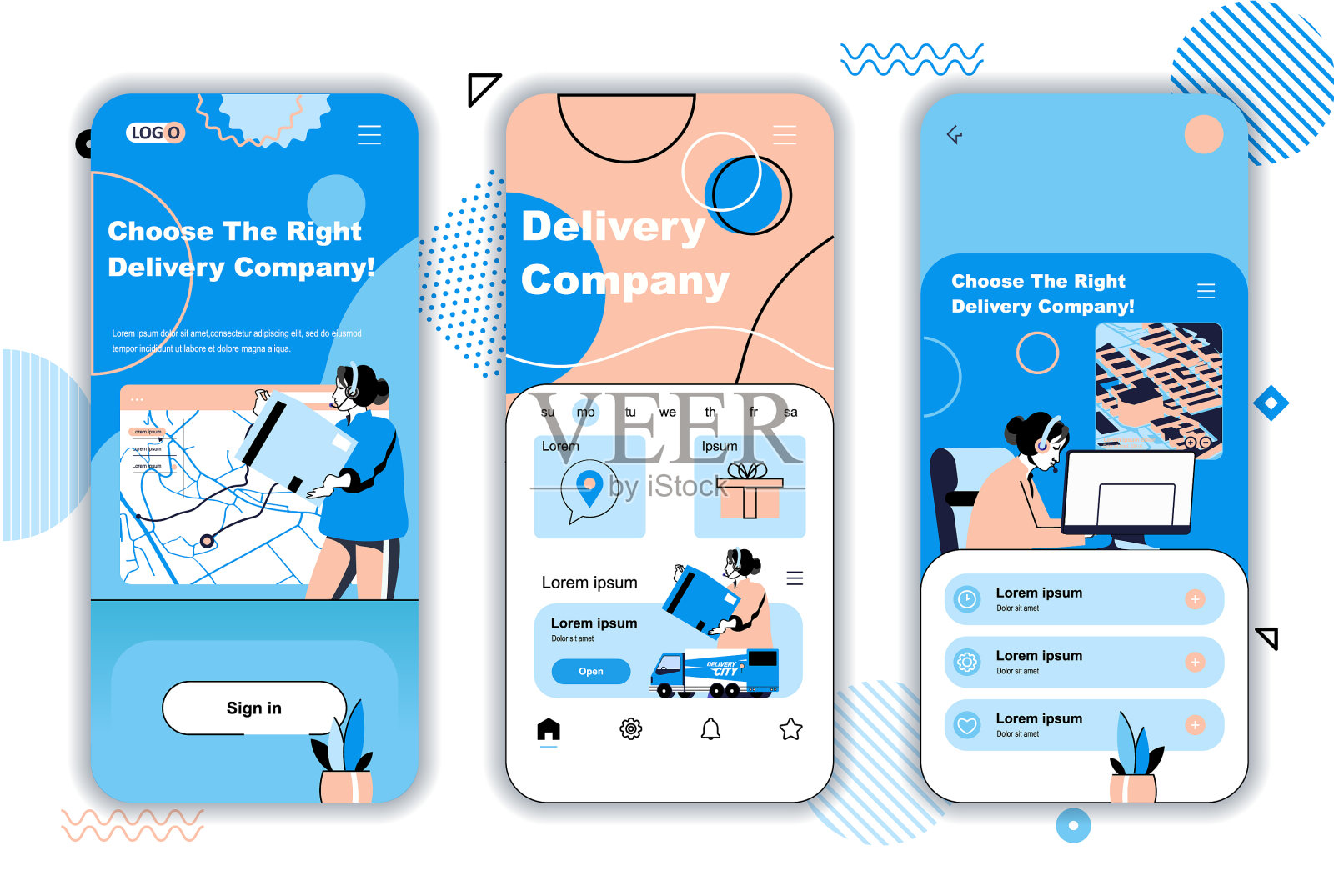 快递公司概念onboarding screen for设计元素图片