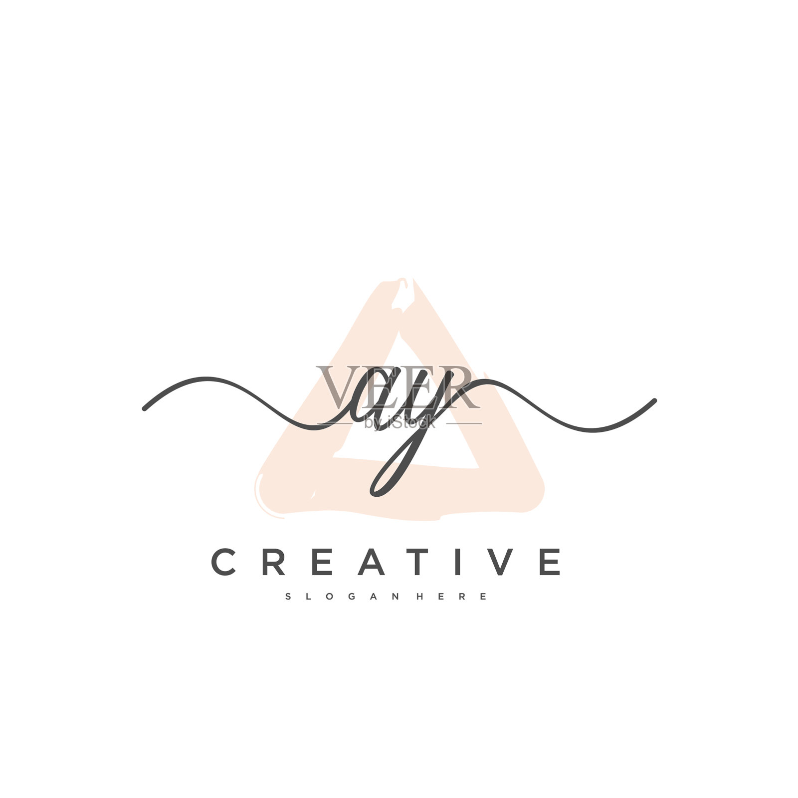 Ay初始手写极简几何标志插画图片素材