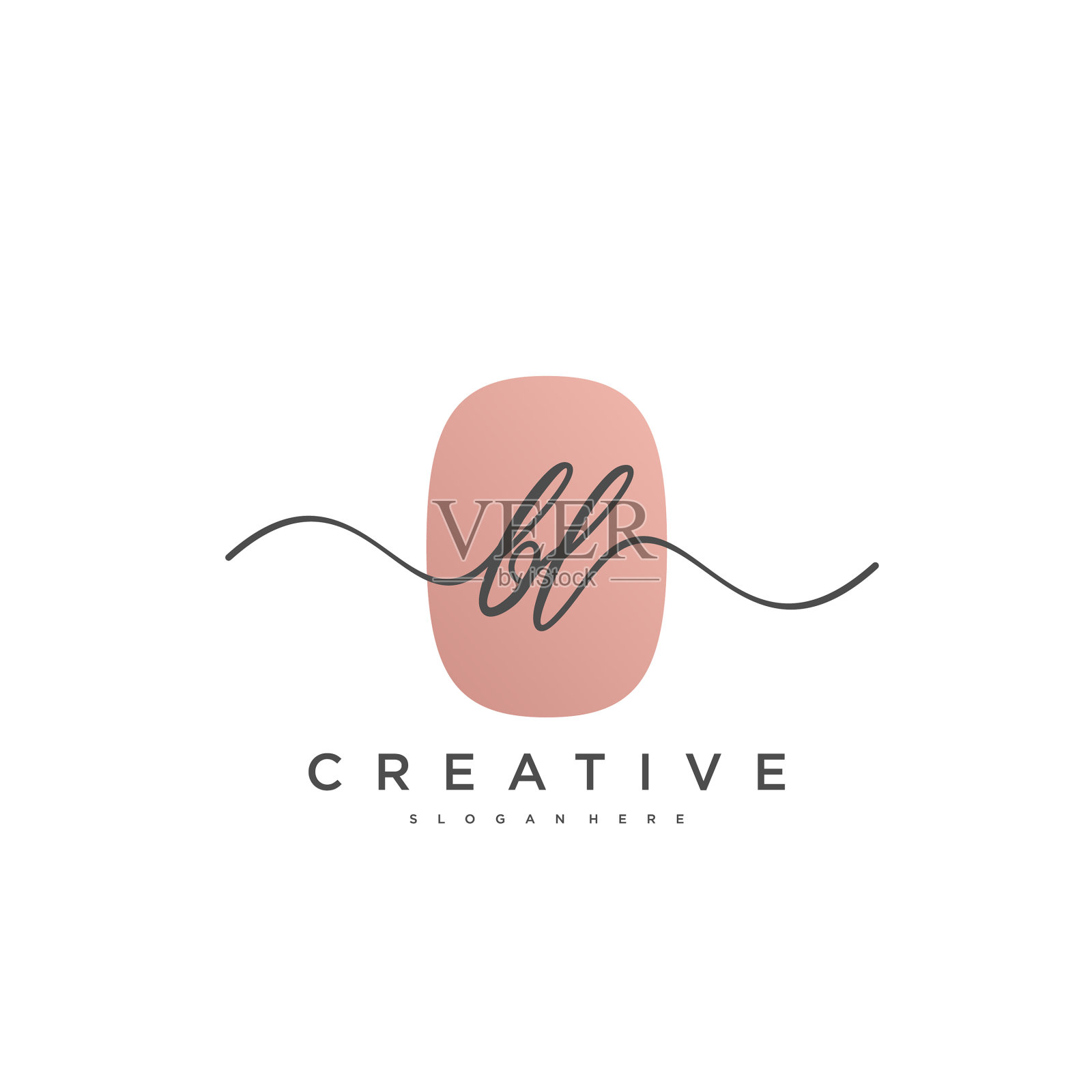 Bl初始手写极简几何标志插画图片素材