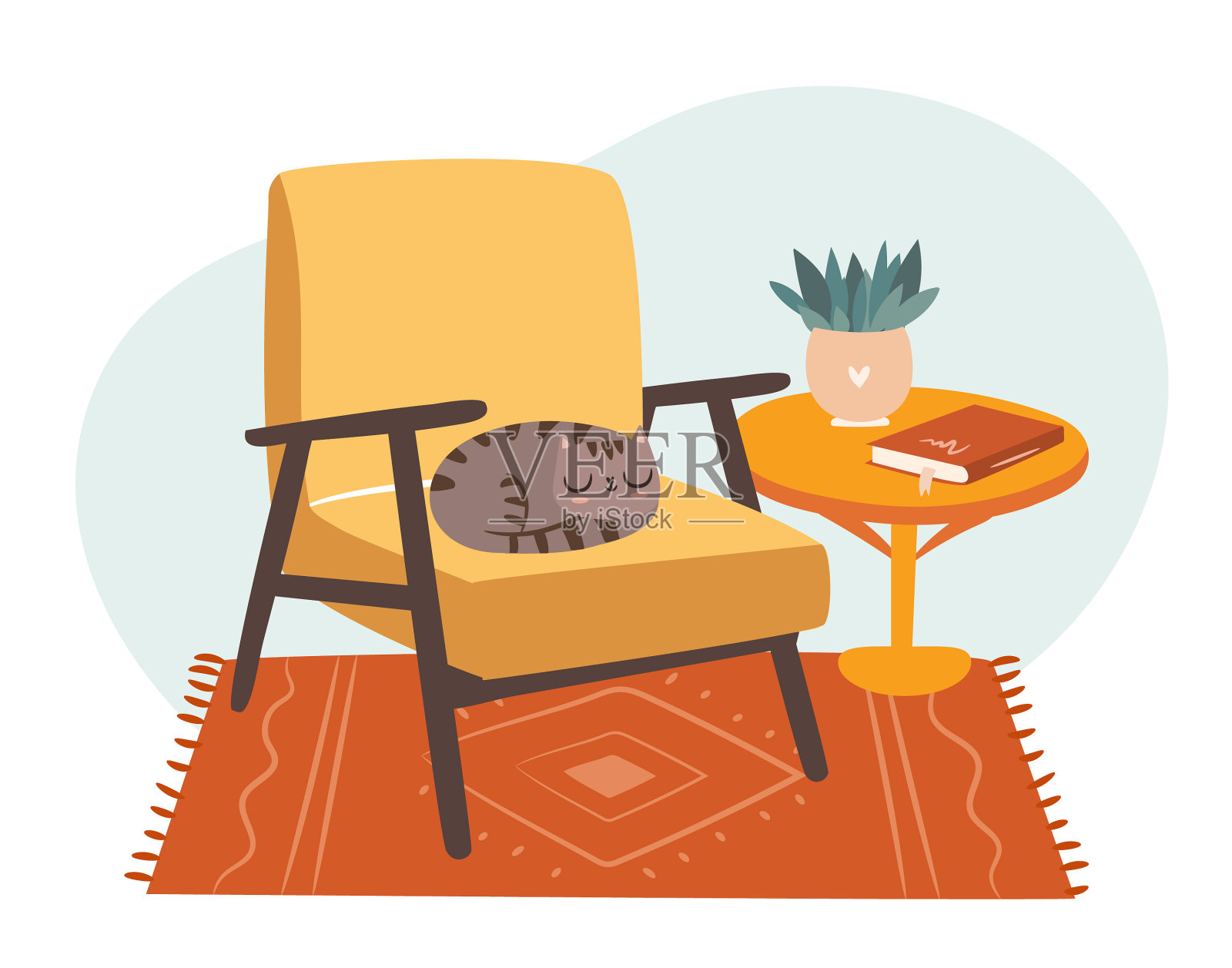 斯堪的纳维亚舒适的室内房间内部概念设计元素图片