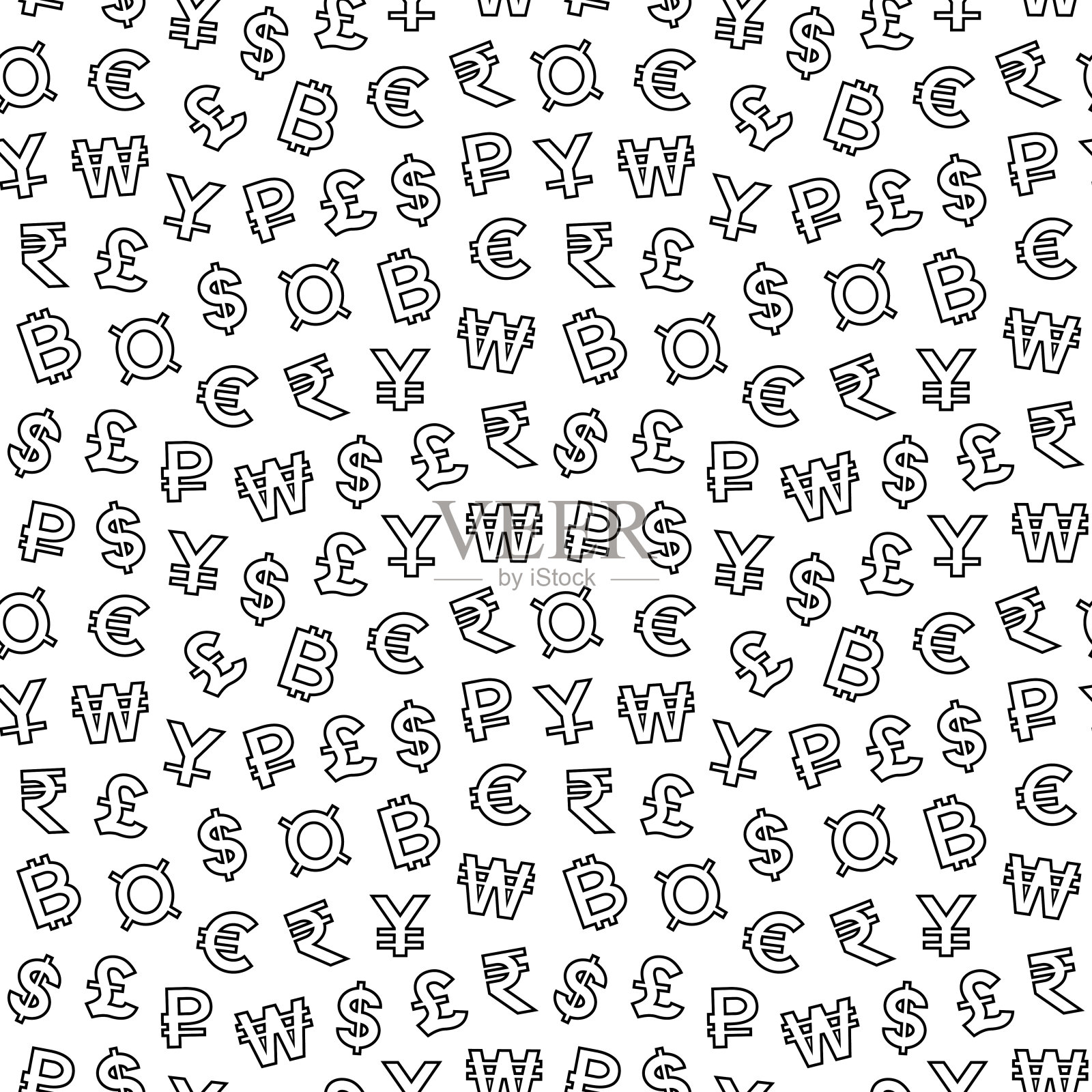 与货币符号无缝模式插画图片素材