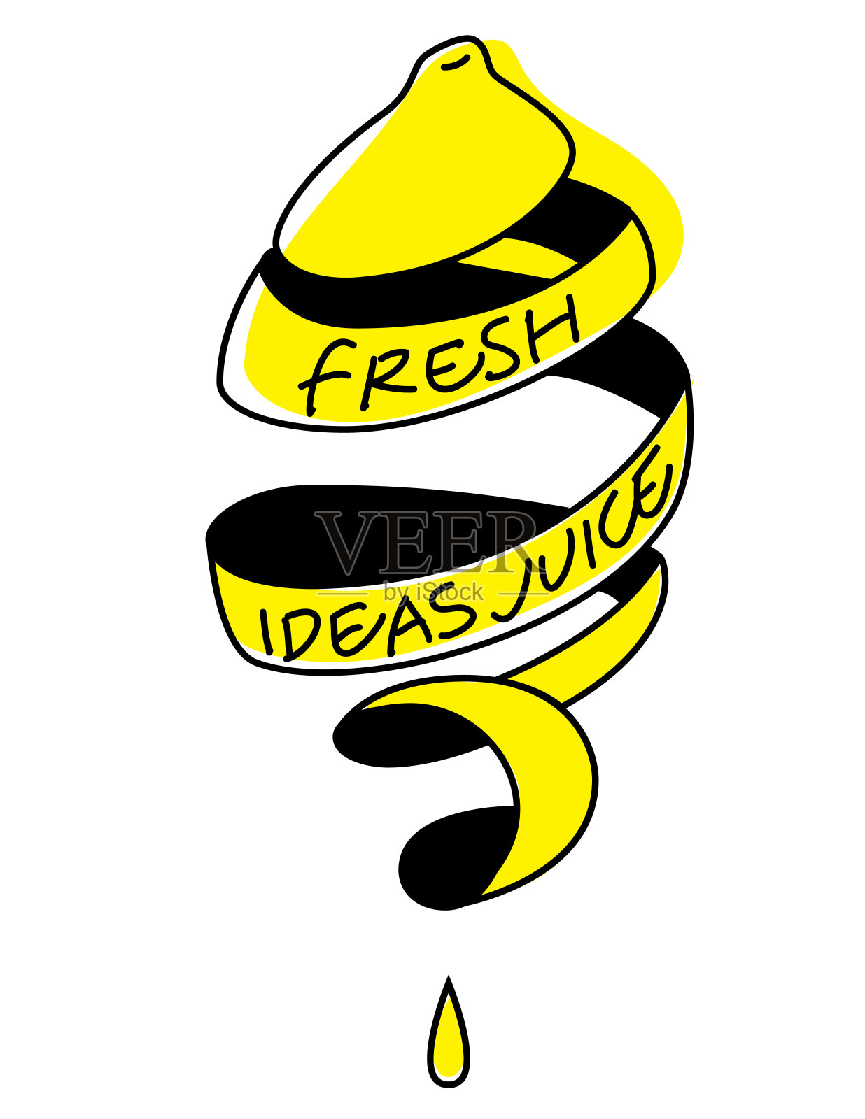 新鲜的创意果汁。柠檬挤。创造力的象征。设计元素图片