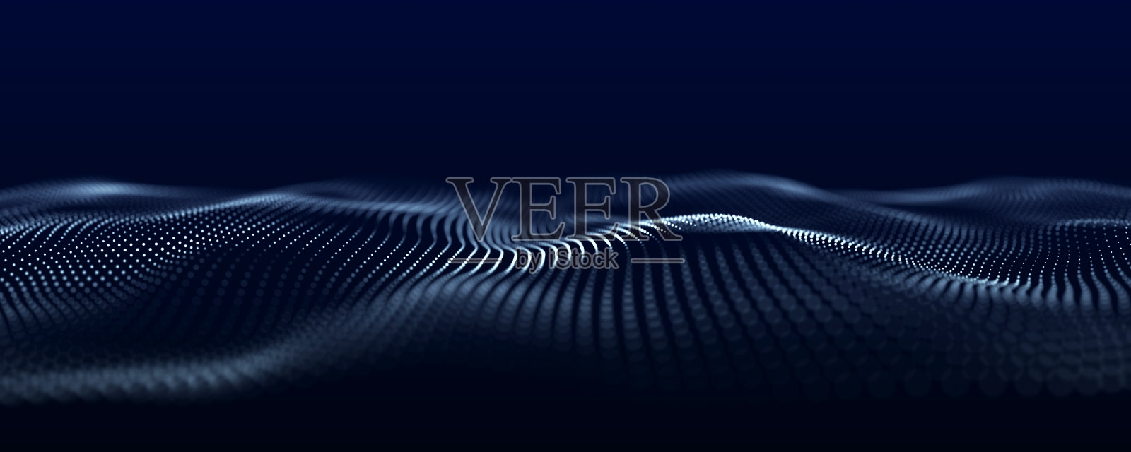 庞大的数字数据背景。带有移动点的抽象波。三维渲染照片摄影图片