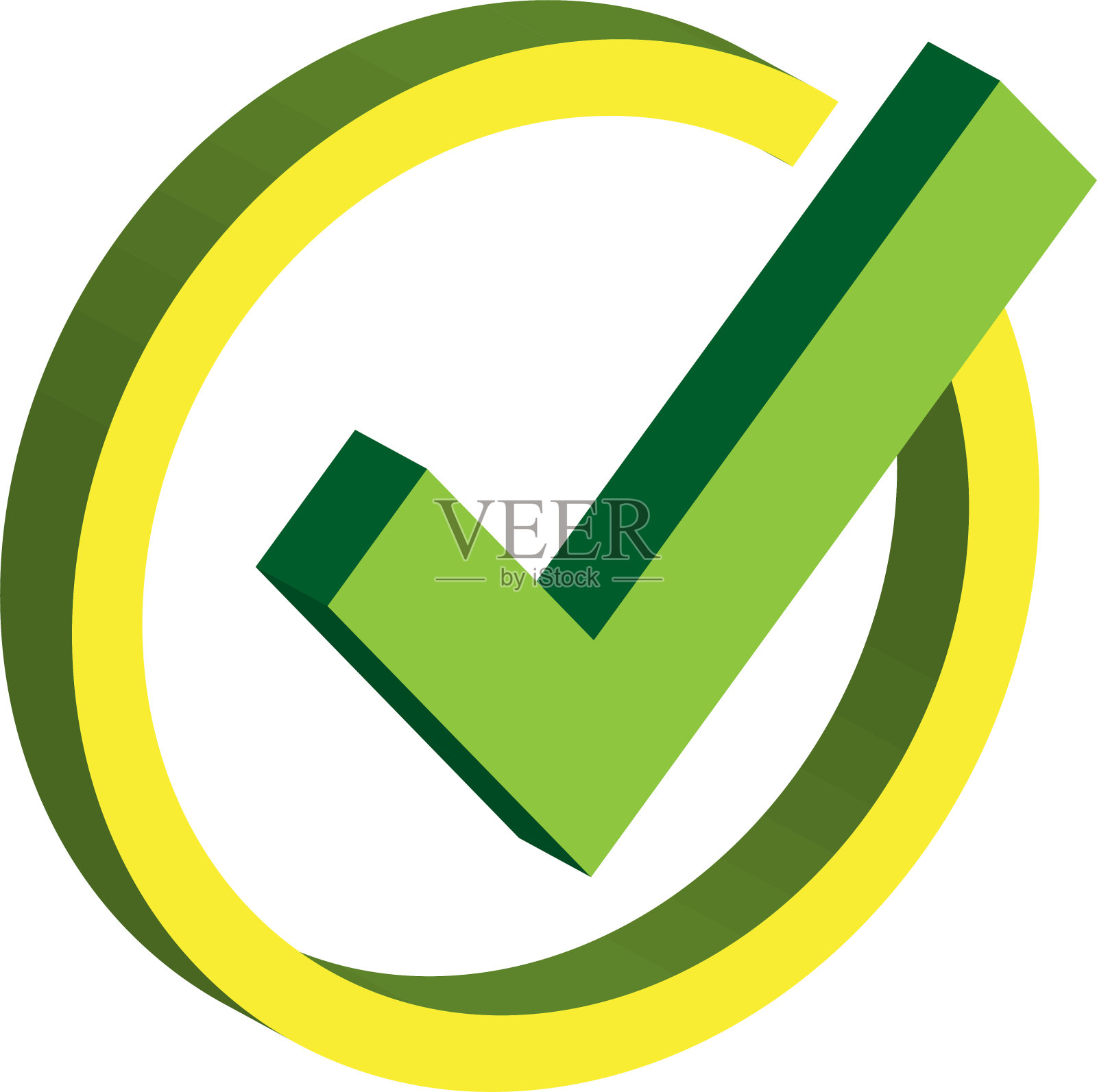 勾选标记图标符号设计插画图片素材