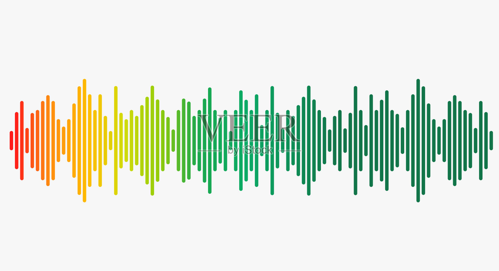 不同颜色的声波矢量插图插画图片素材