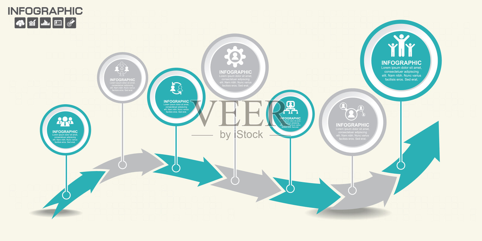 信息图箭头设计模板与位置的数据。矢量插图。插画图片素材
