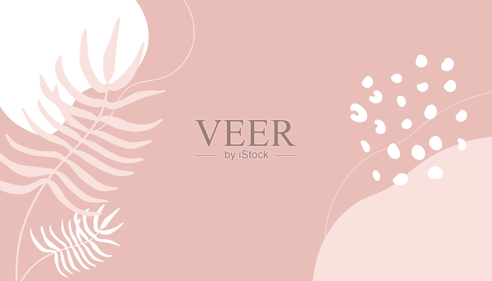 现代最小的彩色手绘有机形状插画图片素材