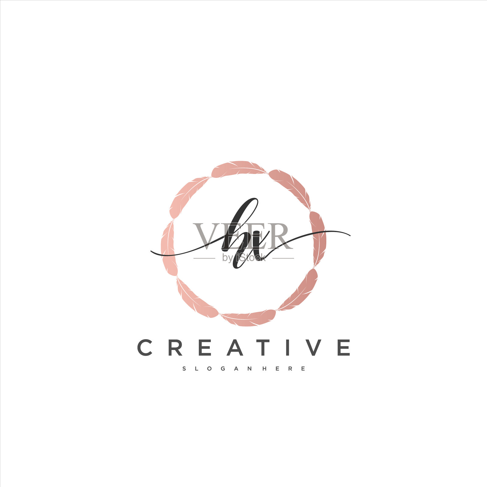 Hx初始手写极简几何标志插画图片素材