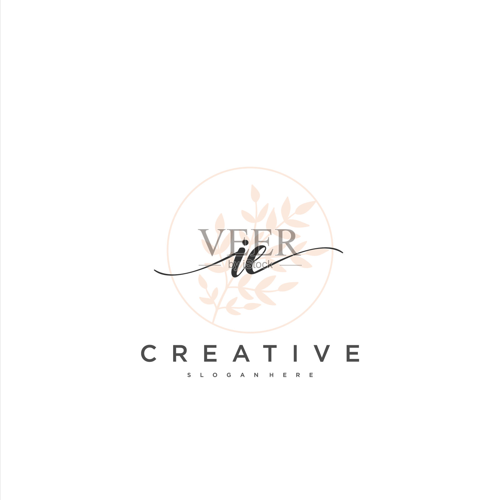 即初始手写极简几何标志插画图片素材