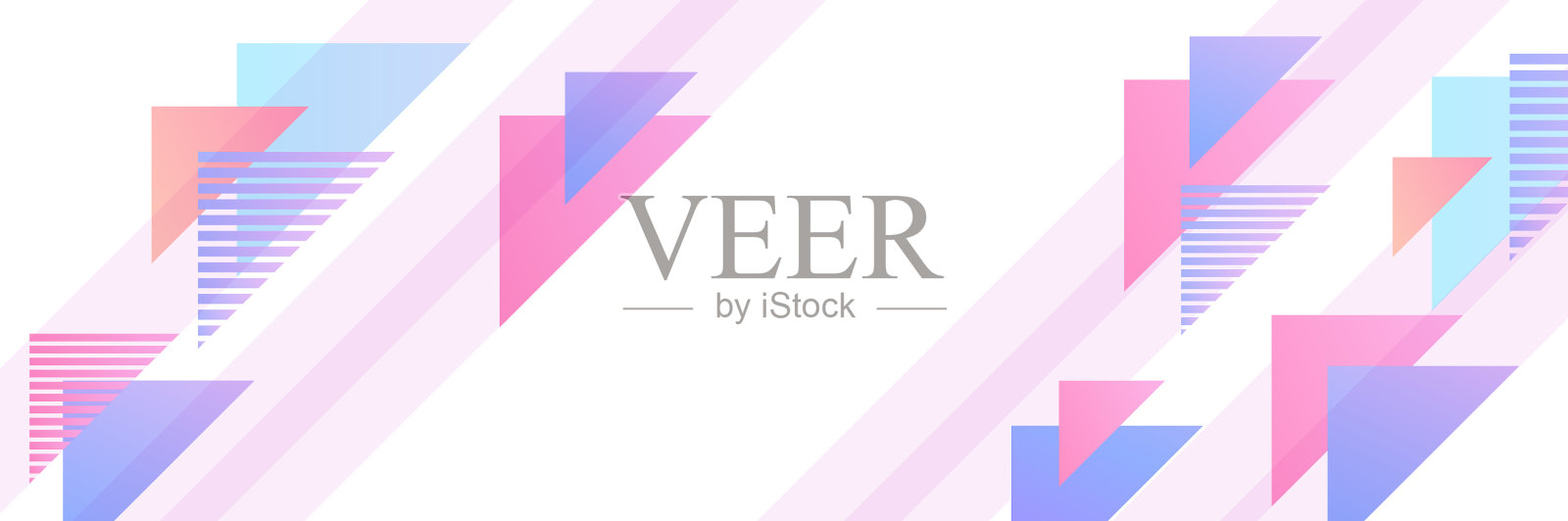 色彩斑斓的包豪斯几何孟菲斯抽象宽插画图片素材