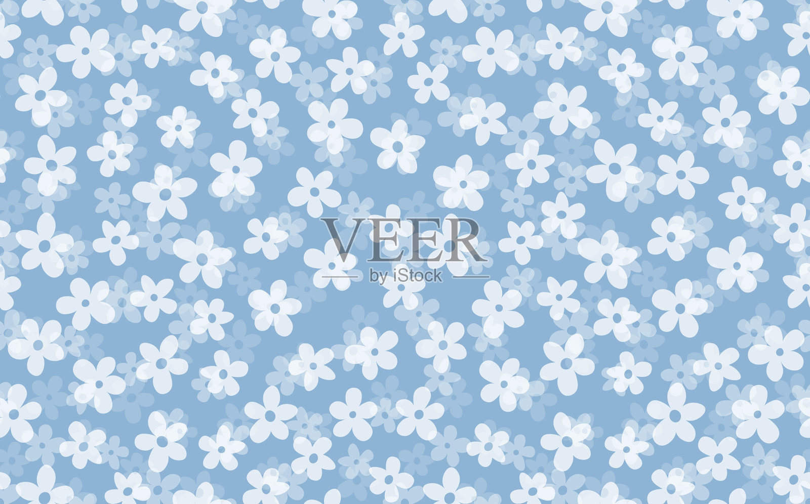 花卉无缝与手绘彩色花卉插画图片素材