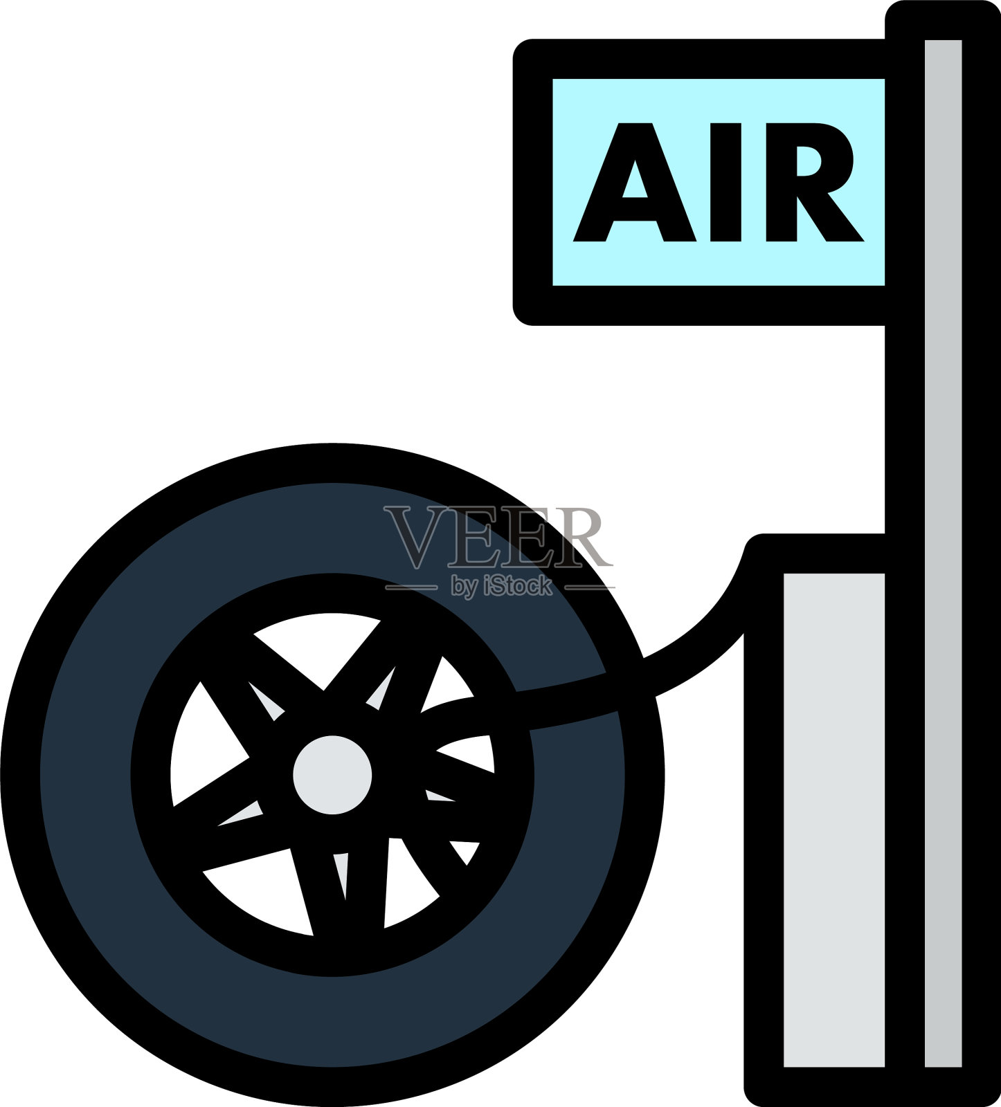 车轮泵站图标设计元素图片