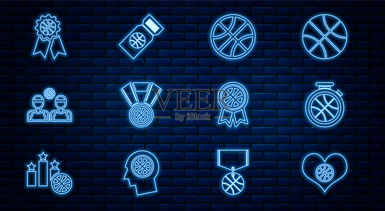 用篮球秒表定线心图标素材