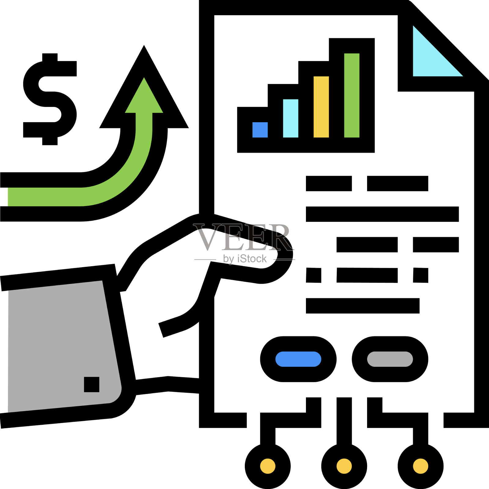 投资数字金融业务彩色图标设计元素图片