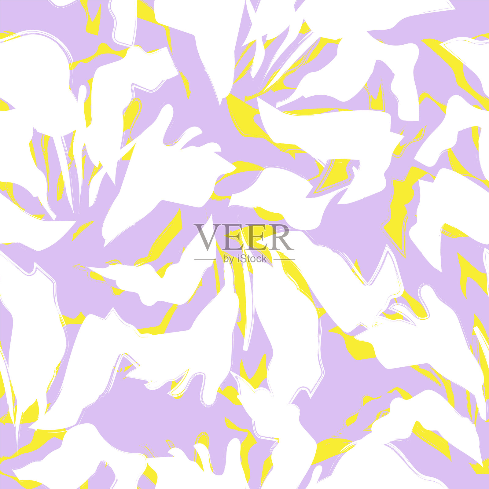 花卉笔触无缝图案背景插画图片素材