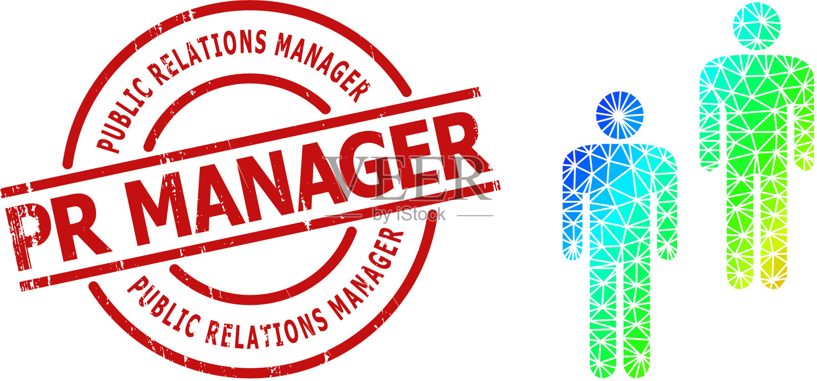 公共关系经理公关经理印章插画图片素材