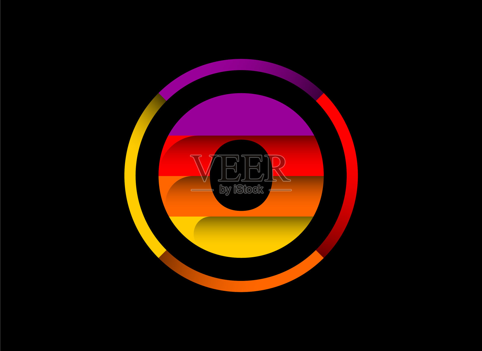 彩色字母组合字母在一个圈。插画图片素材