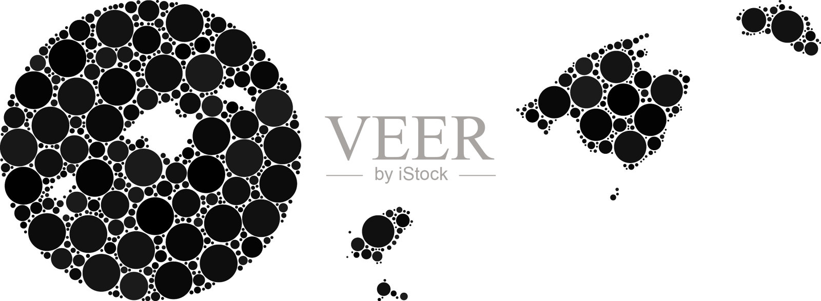 减去和通常拼贴巴利阿里群岛地图插画图片素材