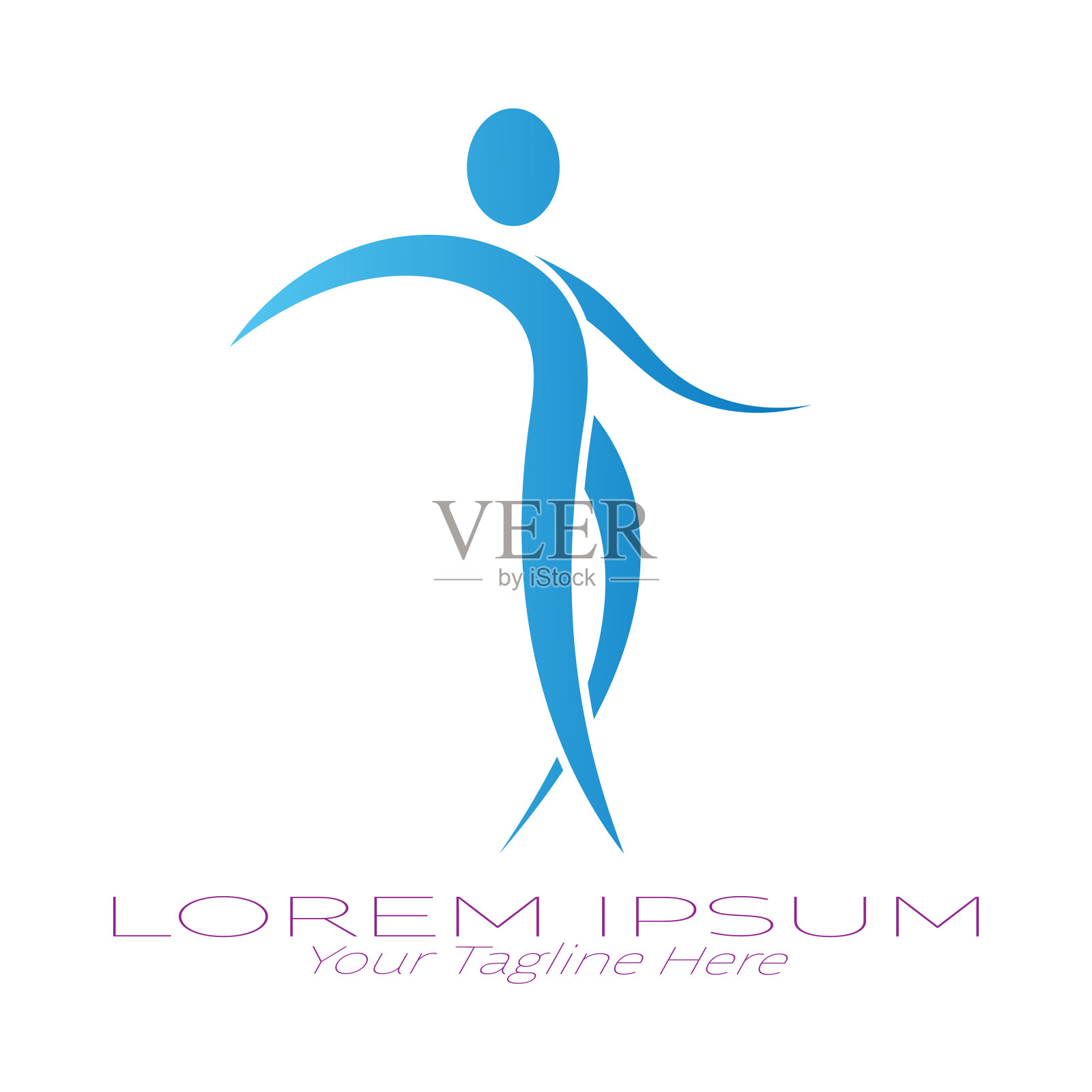 社会项目标志的抽象人物设计模板素材