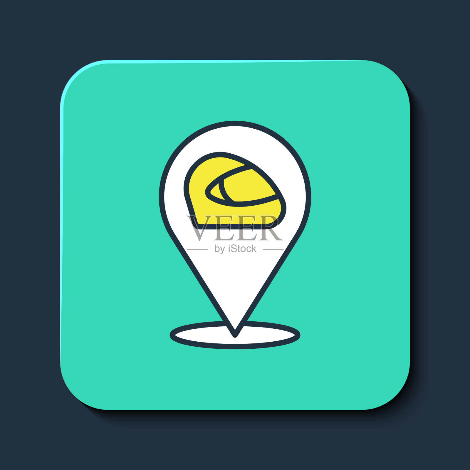 填充轮廓赛车头盔图标孤立的蓝色插画图片素材