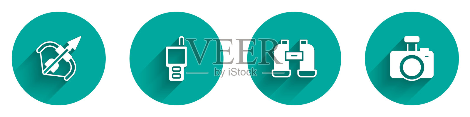 设置中世纪弓箭对讲机图标素材