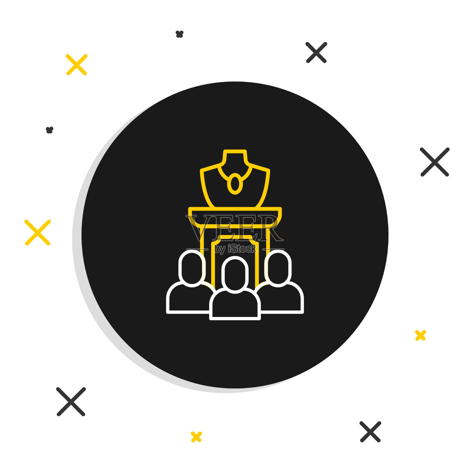 线拍卖珠宝销售图标孤立在白色插画图片素材