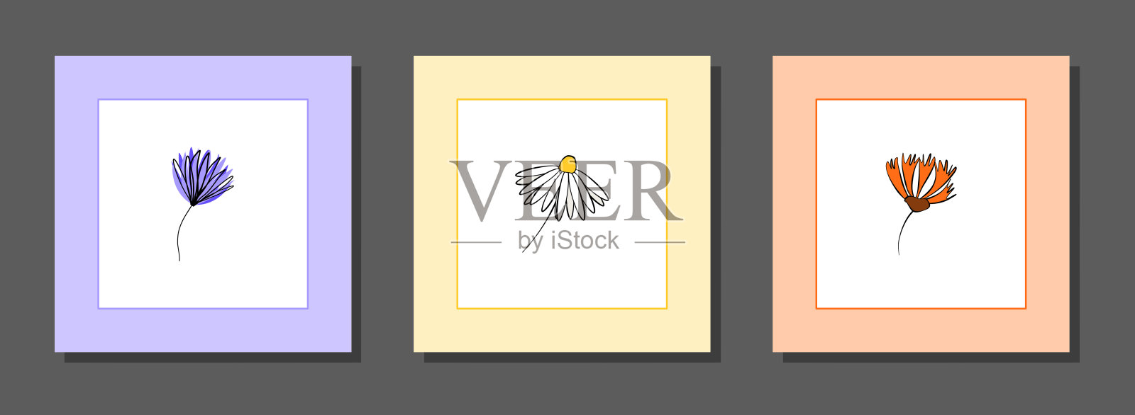 载体植物墙艺术，带花。插画图片素材